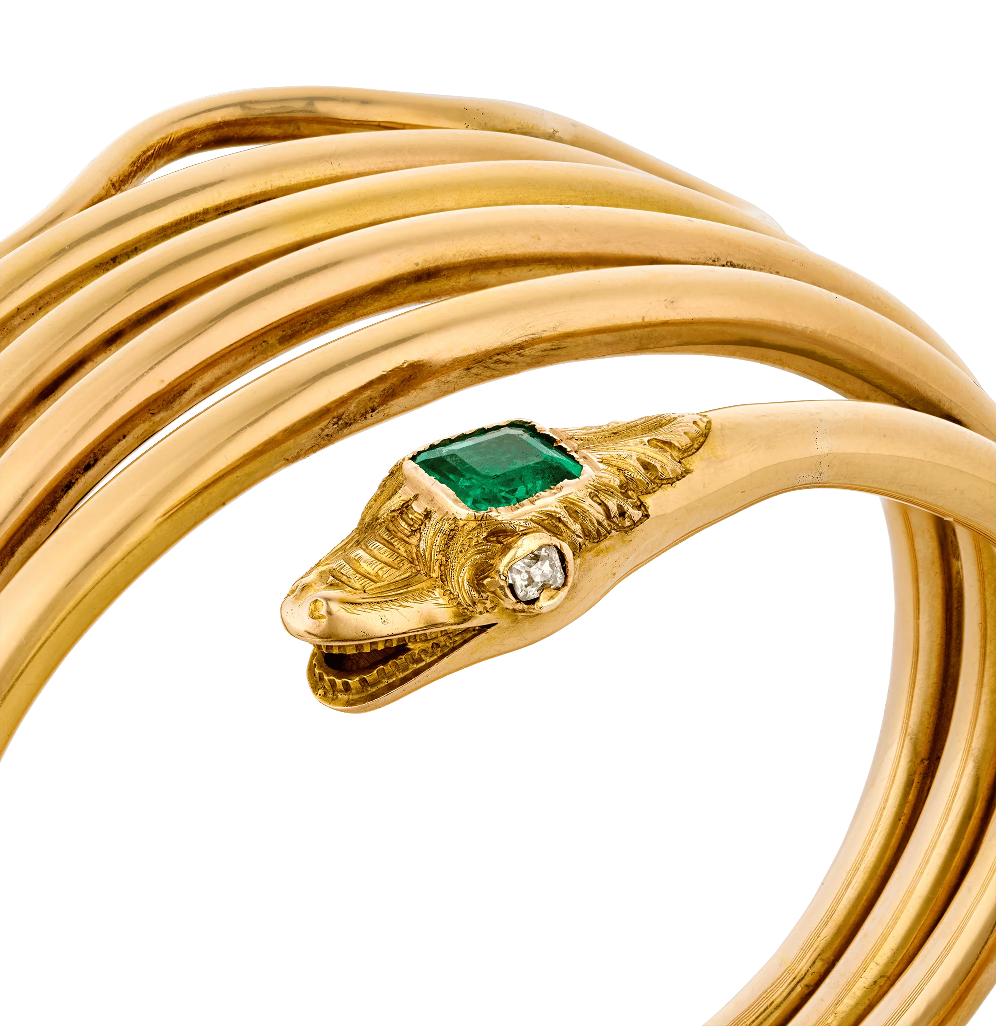 Emerald and Gold Snake Bracelet - Image 3