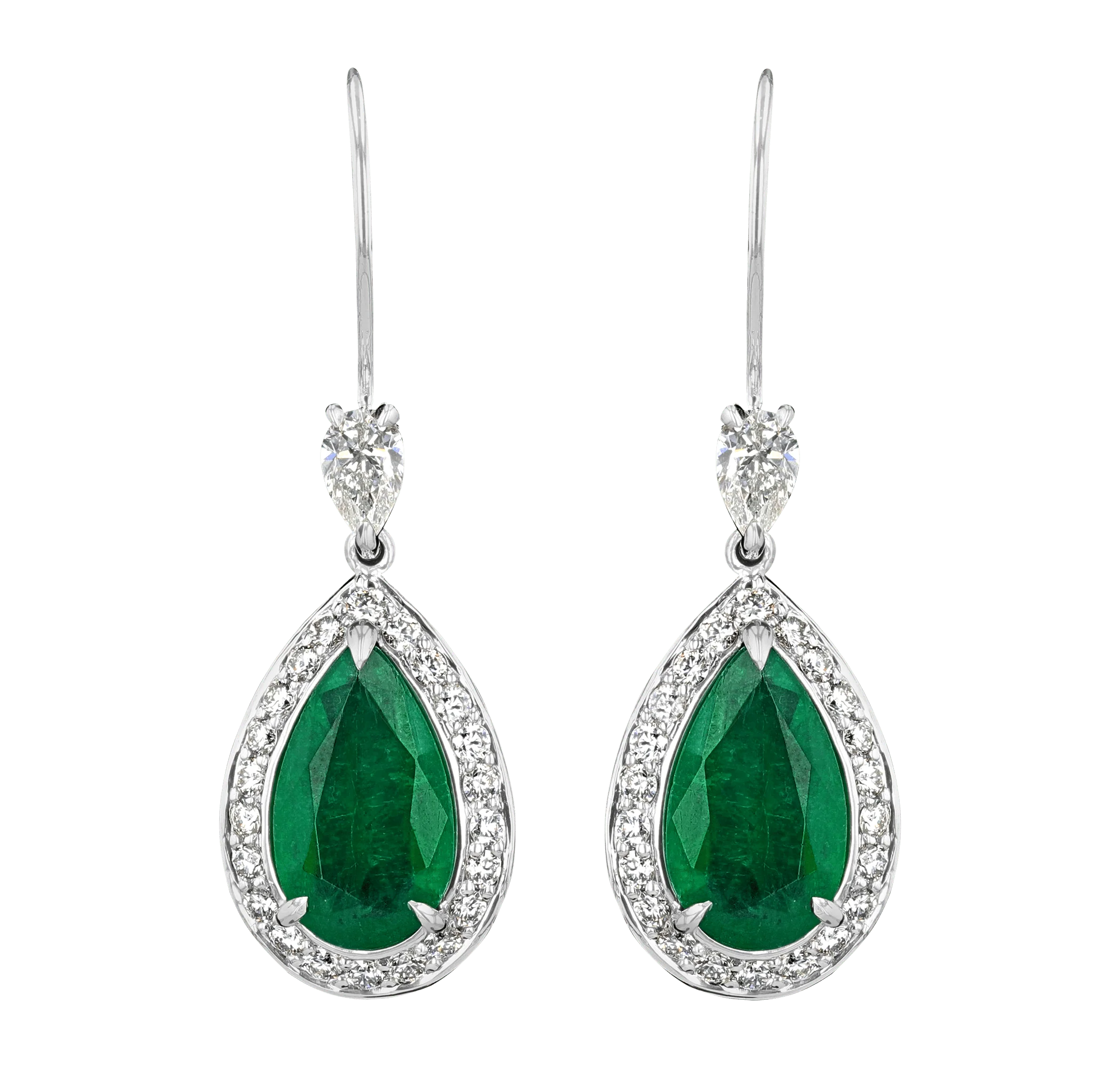Emerald Earrings, 3.80 Carats