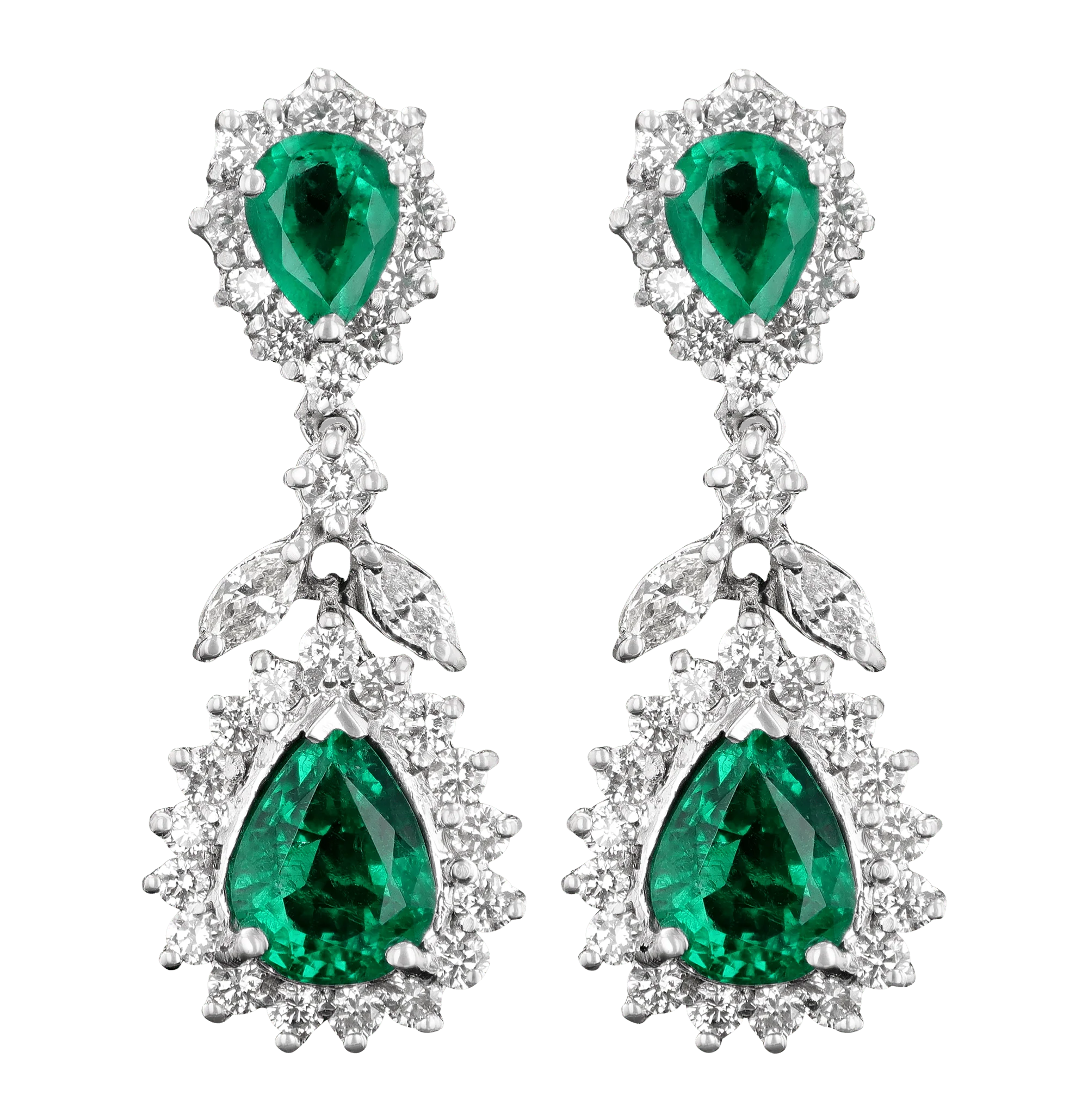 Emerald Earrings, 6.65 Carats