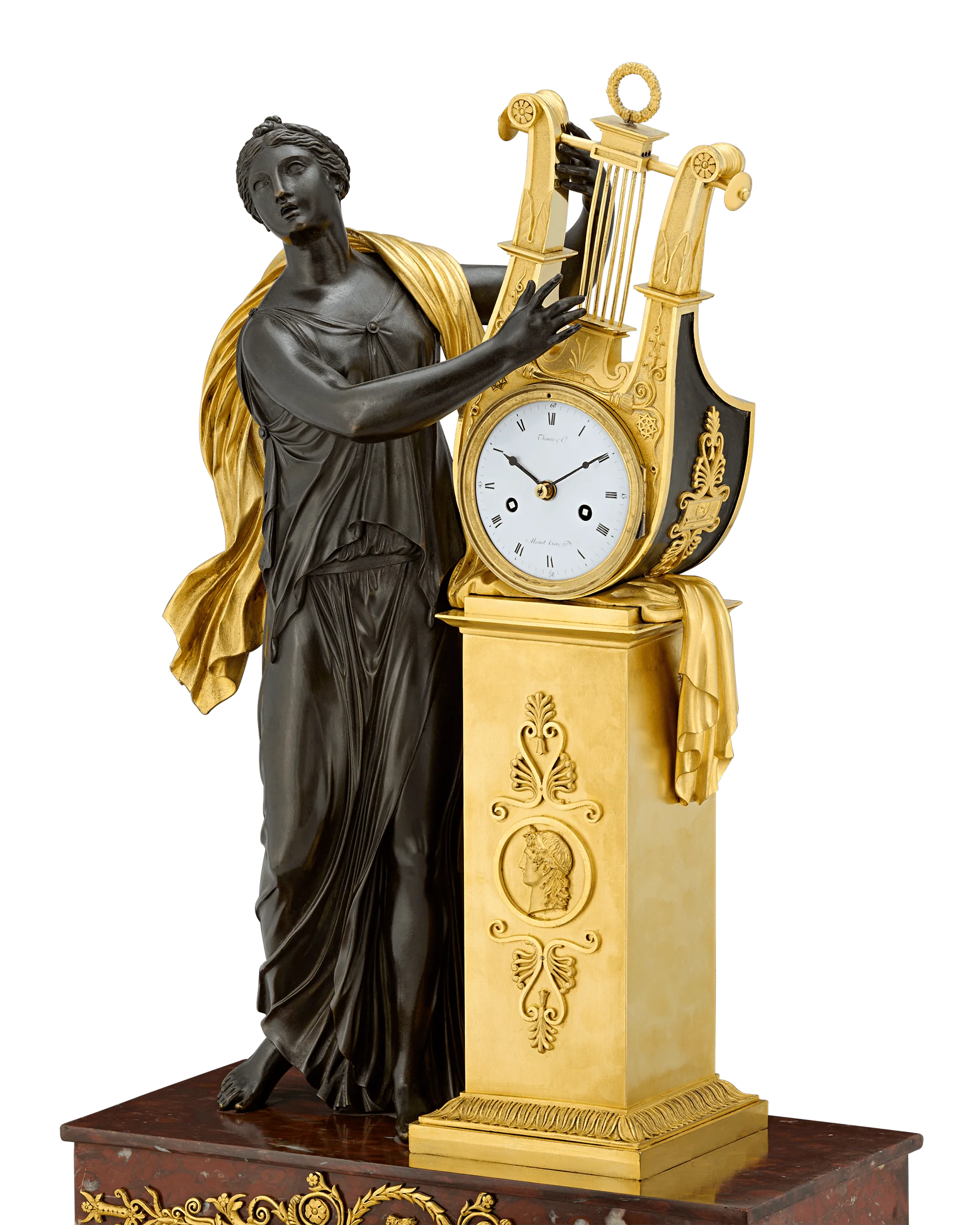 Empire Erato Mantel Clock by Thomire & Cie - Image 3