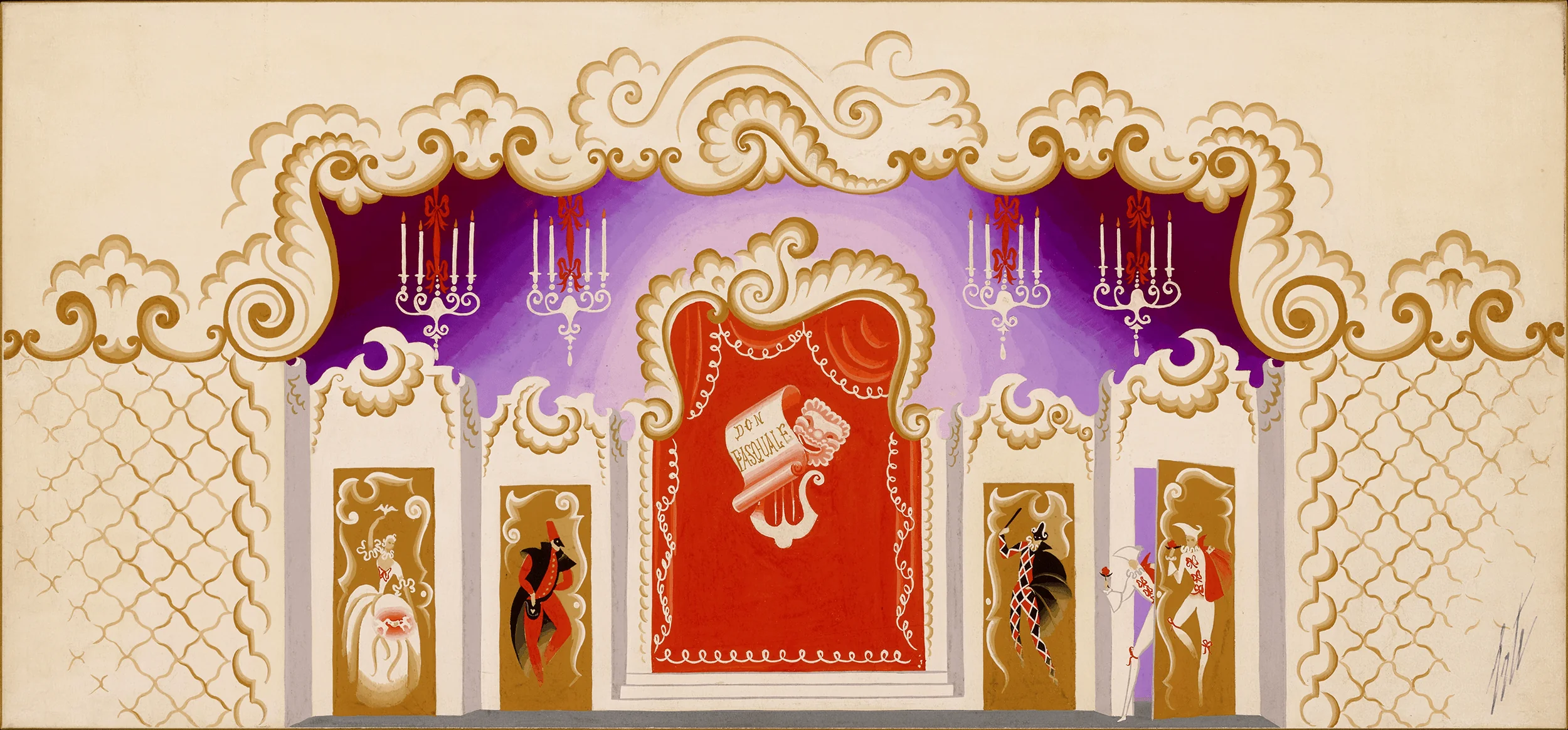 Etude de décor, Don Pasquale by Erté