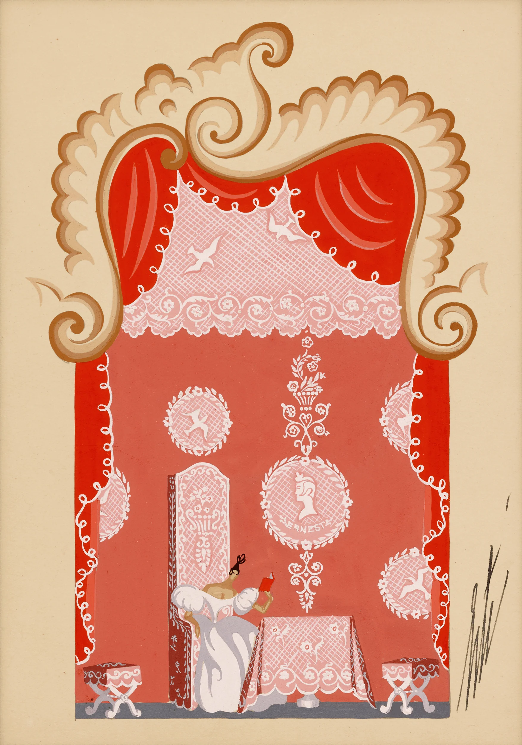 Etude de décor, Don Pasquale Scene II by Erté