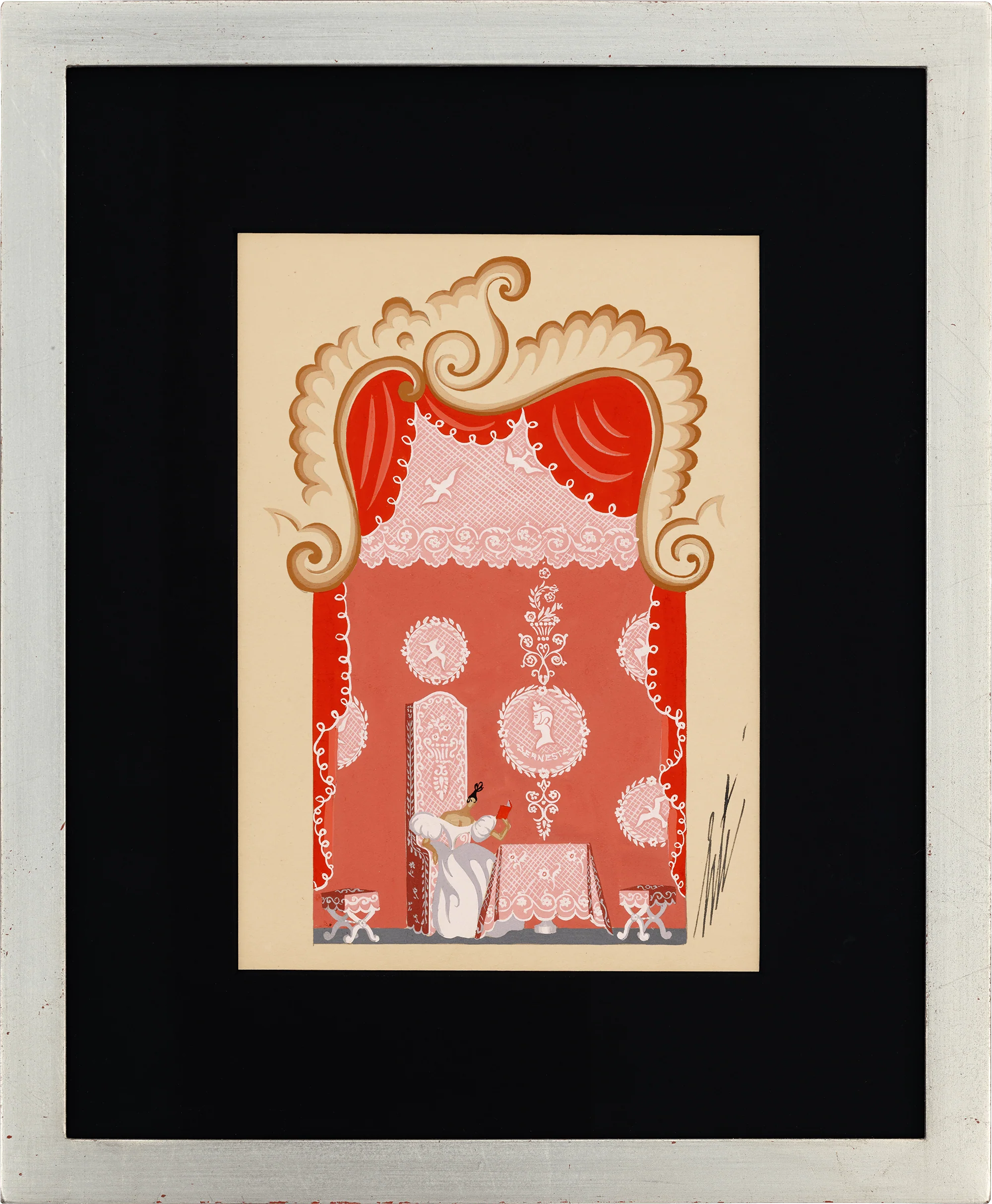 Etude de décor, Don Pasquale Scene II by Erté - Image 2