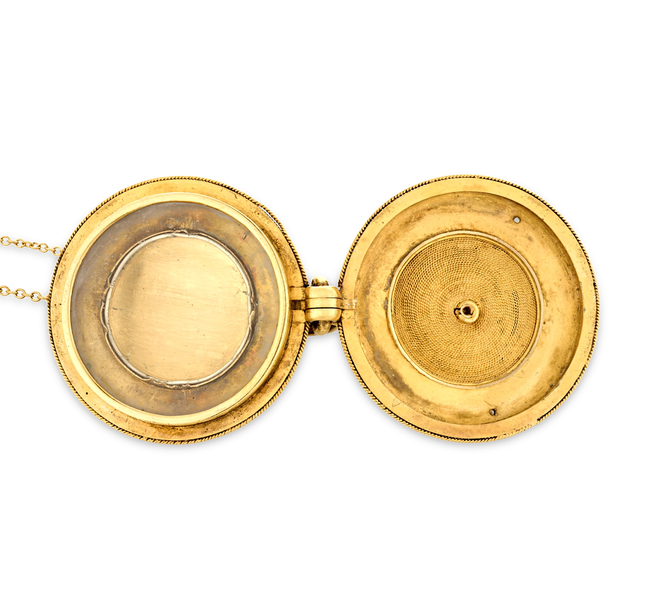 Eugène Fontenay Etruscan Revival Gold and Enamel Locket - Image 3