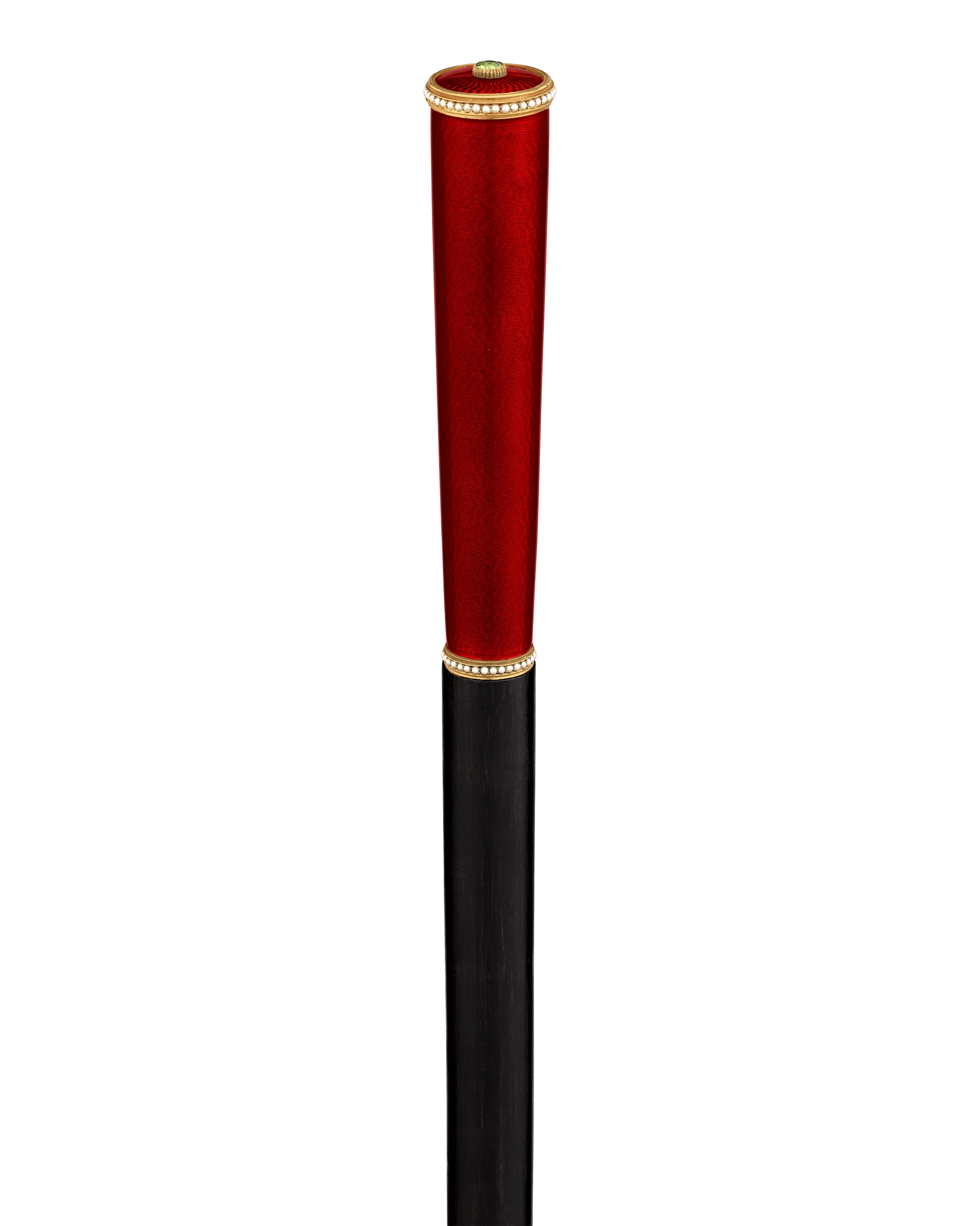 Fabergé Red Guilloché Enamel Cane