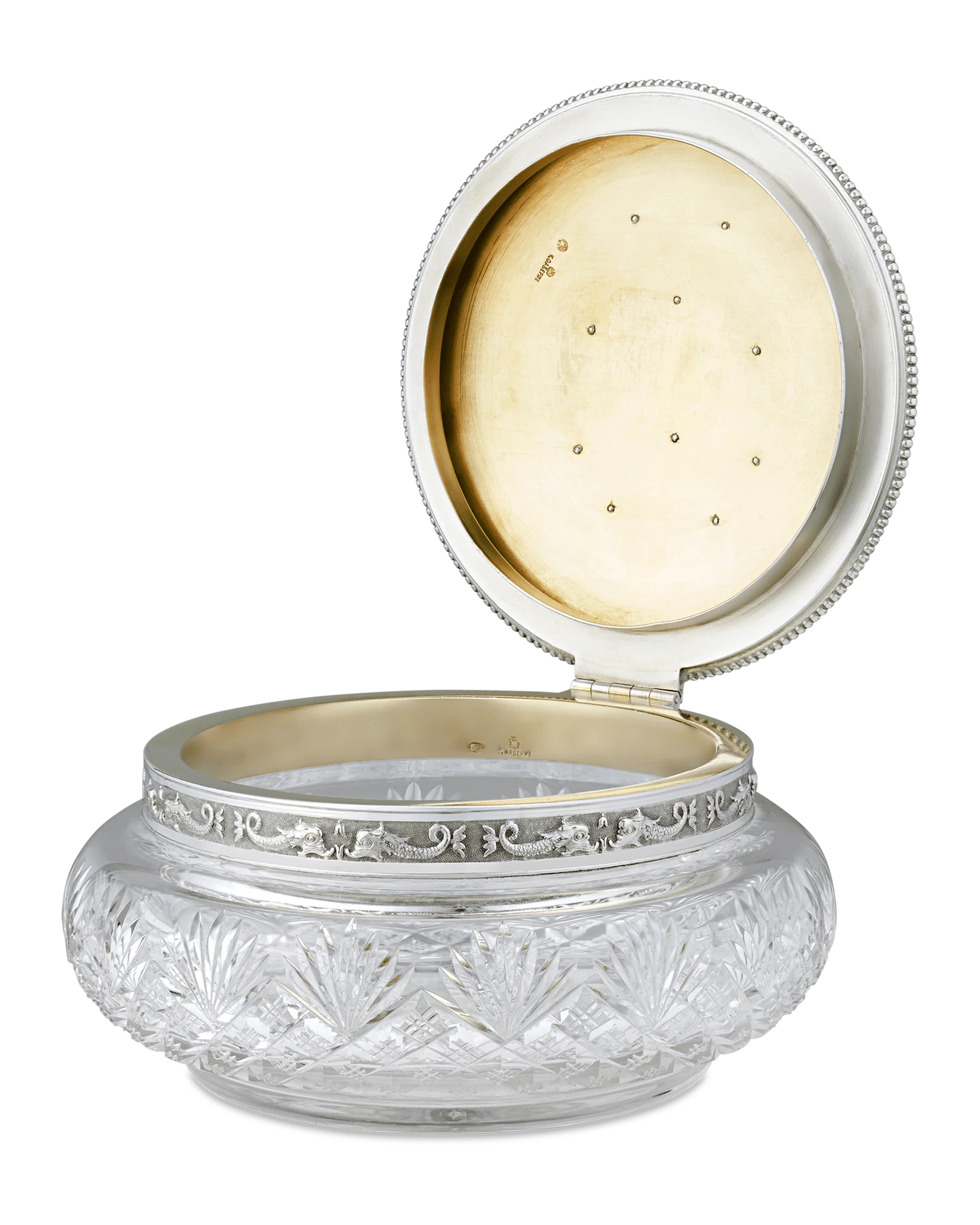 Fabergé Silver-Mounted Glass Covered Box - Image 2