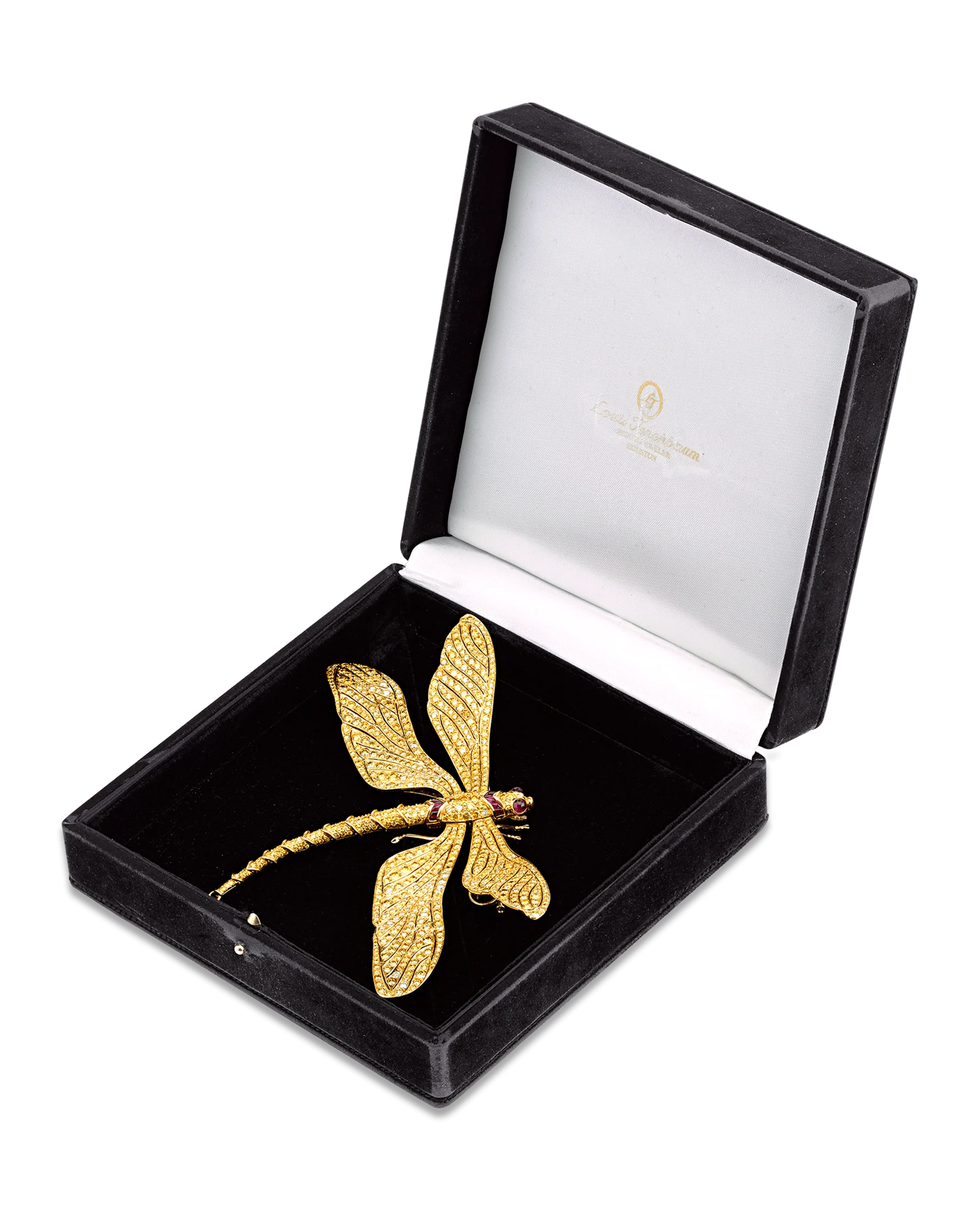Fancy Vivid Yellow Diamond Dragonfly Brooch - Image 5