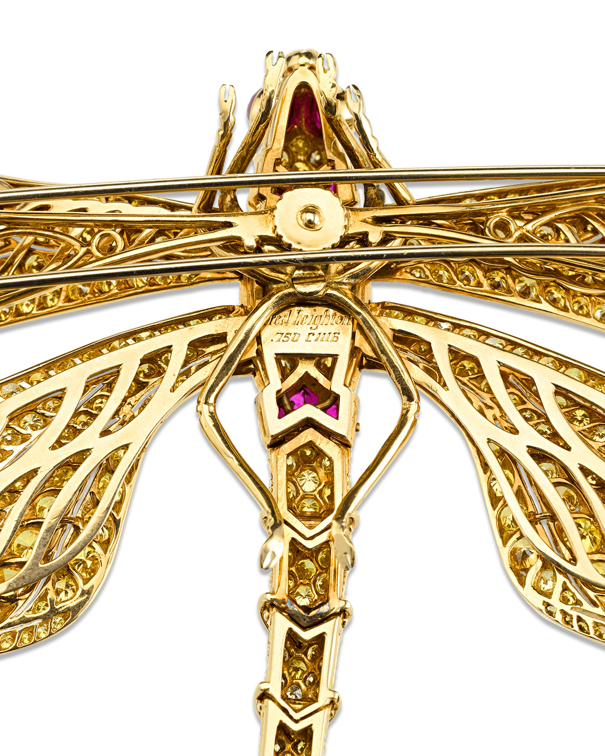 Fancy Vivid Yellow Diamond Dragonfly Brooch - Image 6