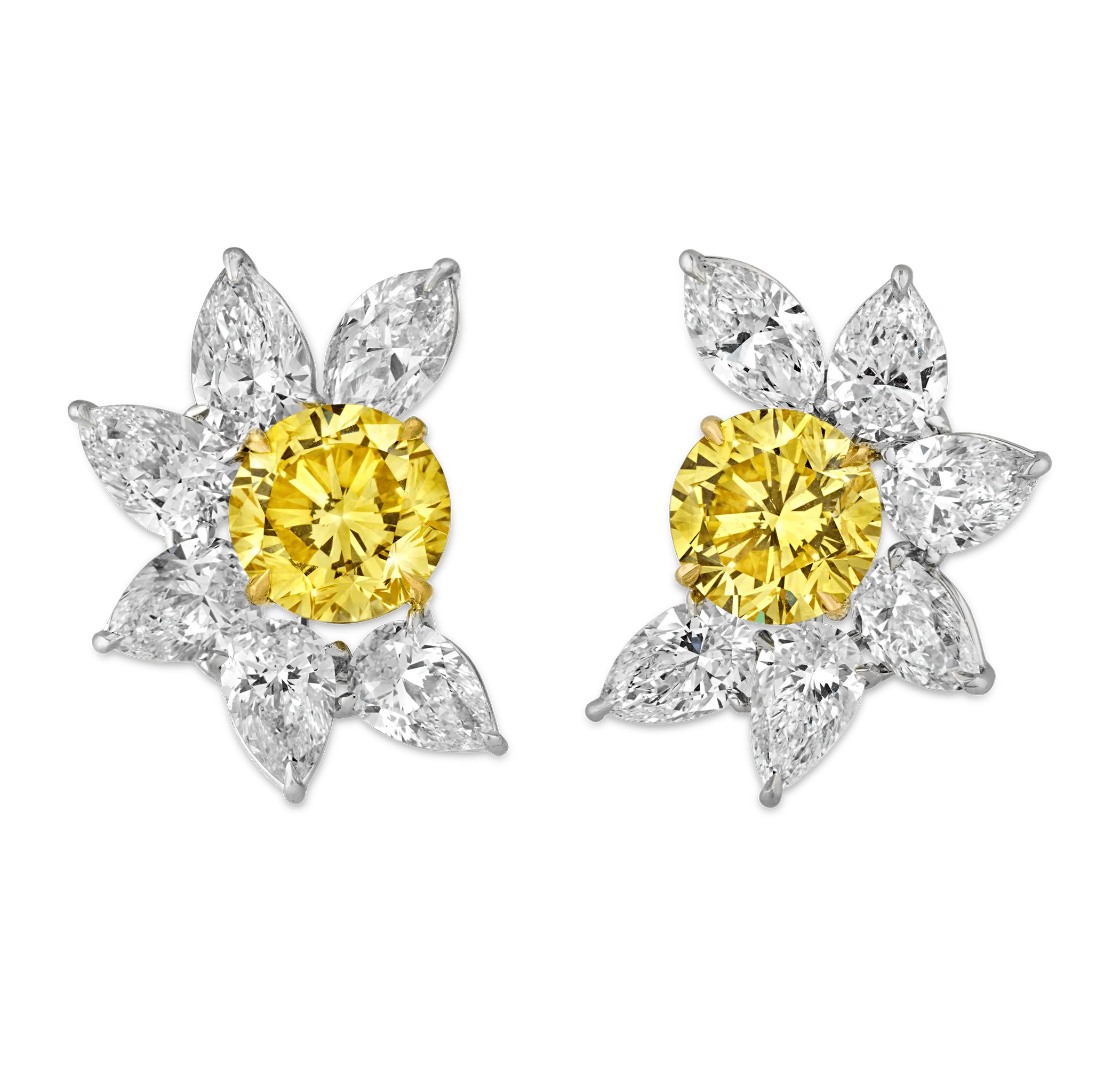 Fancy Vivid Yellow Diamond Earrings, 5.69 Carats - Image 3
