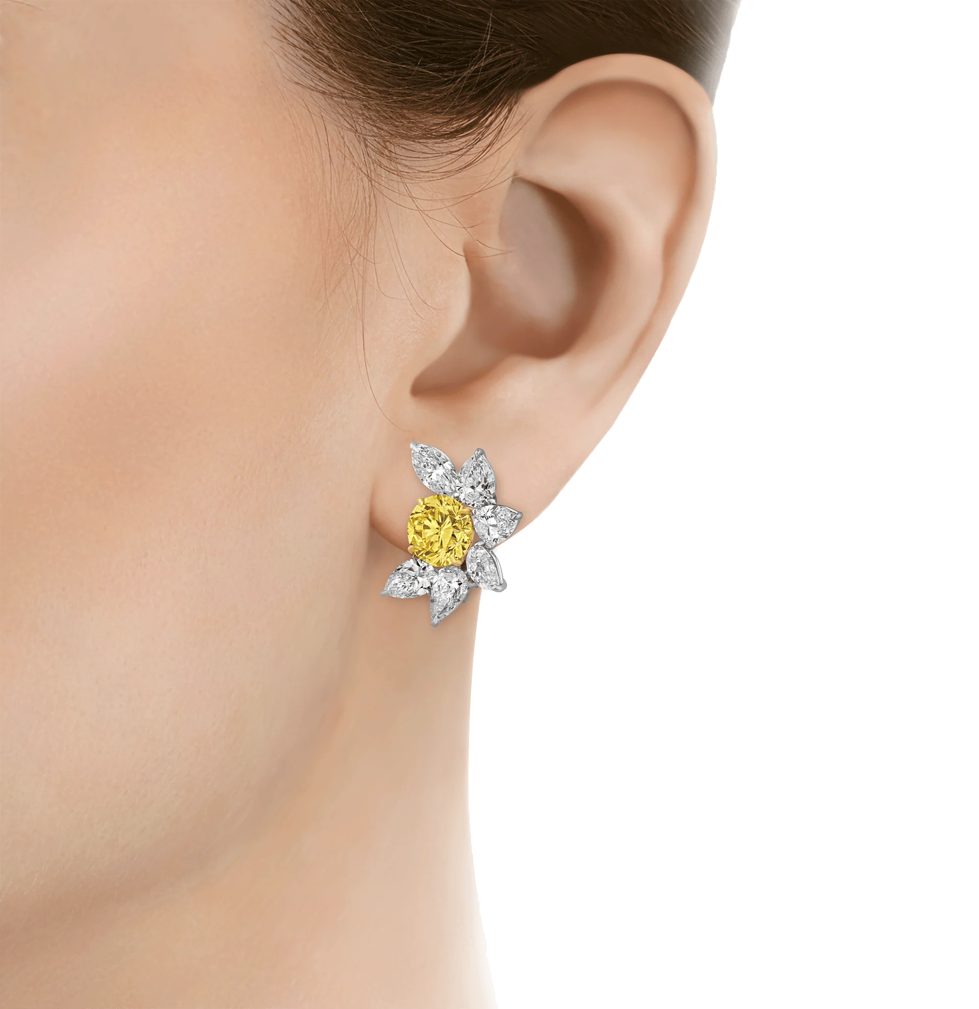 Fancy Vivid Yellow Diamond Earrings, 5.69 Carats - Image 4