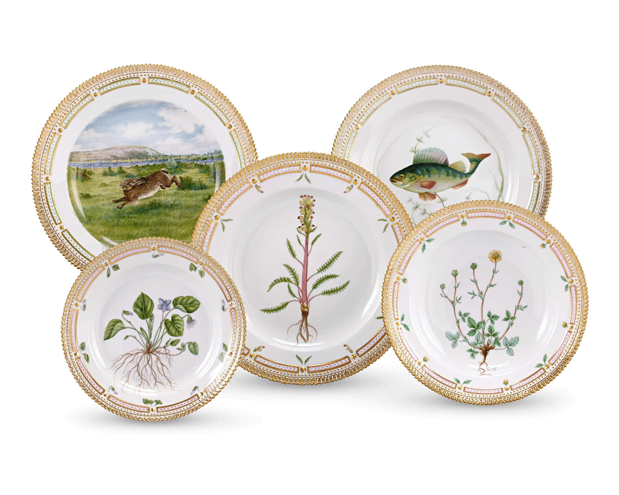 Flora Danica Porcelain Dinner Service by Royal Copenhagen, 107 Pieces - Image 3