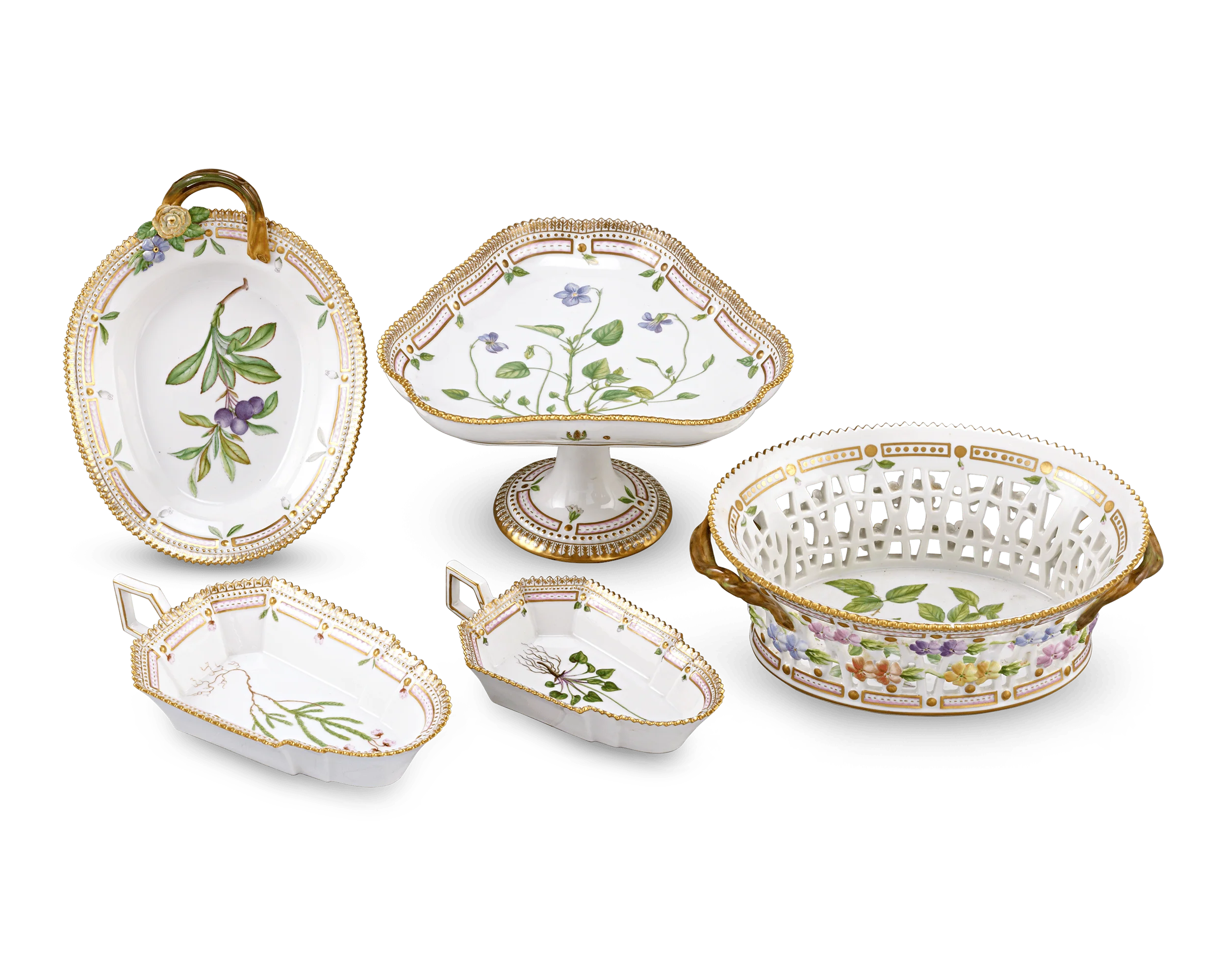 Flora Danica Porcelain Dinner Service by Royal Copenhagen, 107 Pieces - Image 4