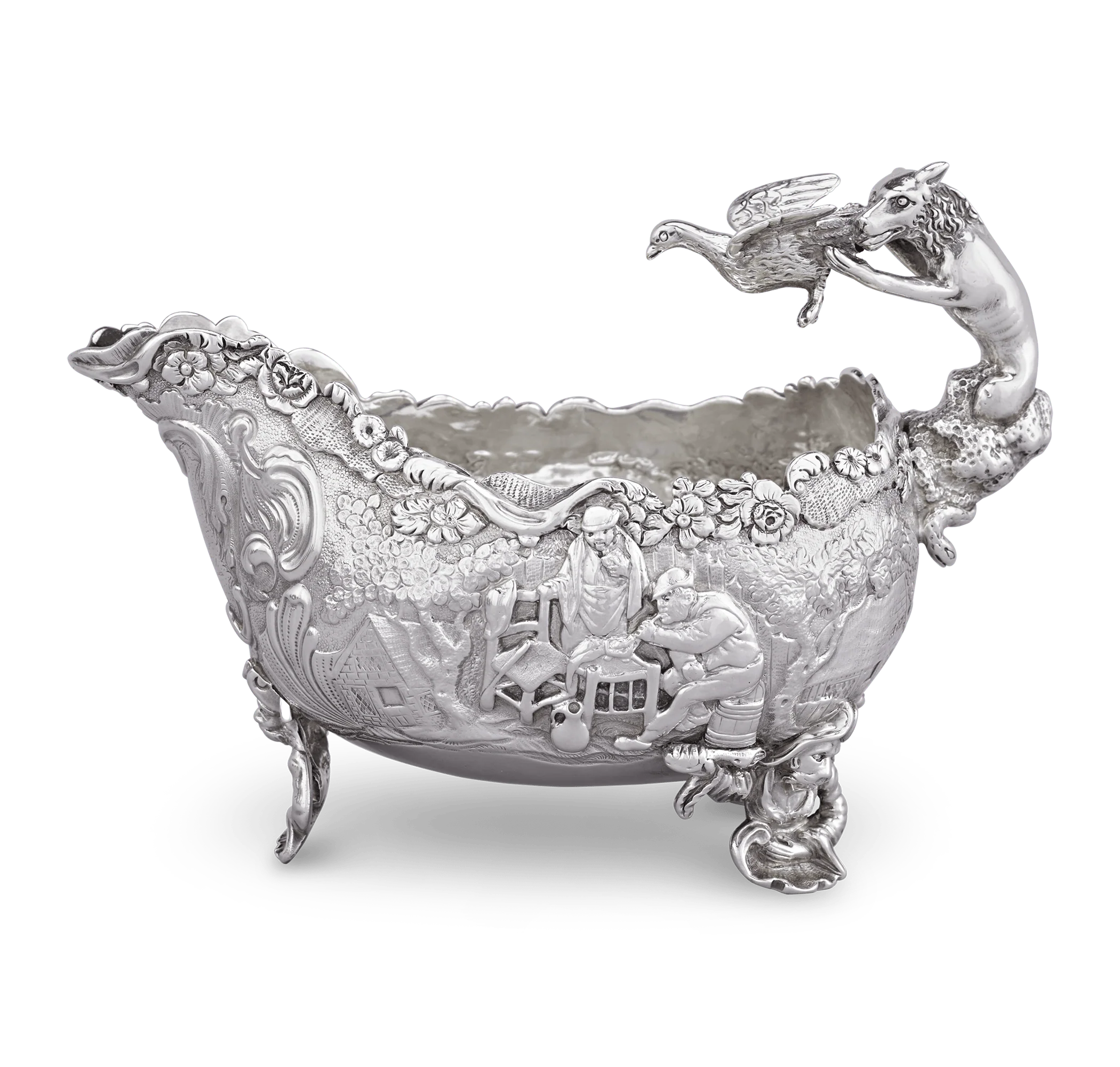 Four Silver Sauceboats by Edward Farrell - Image 2