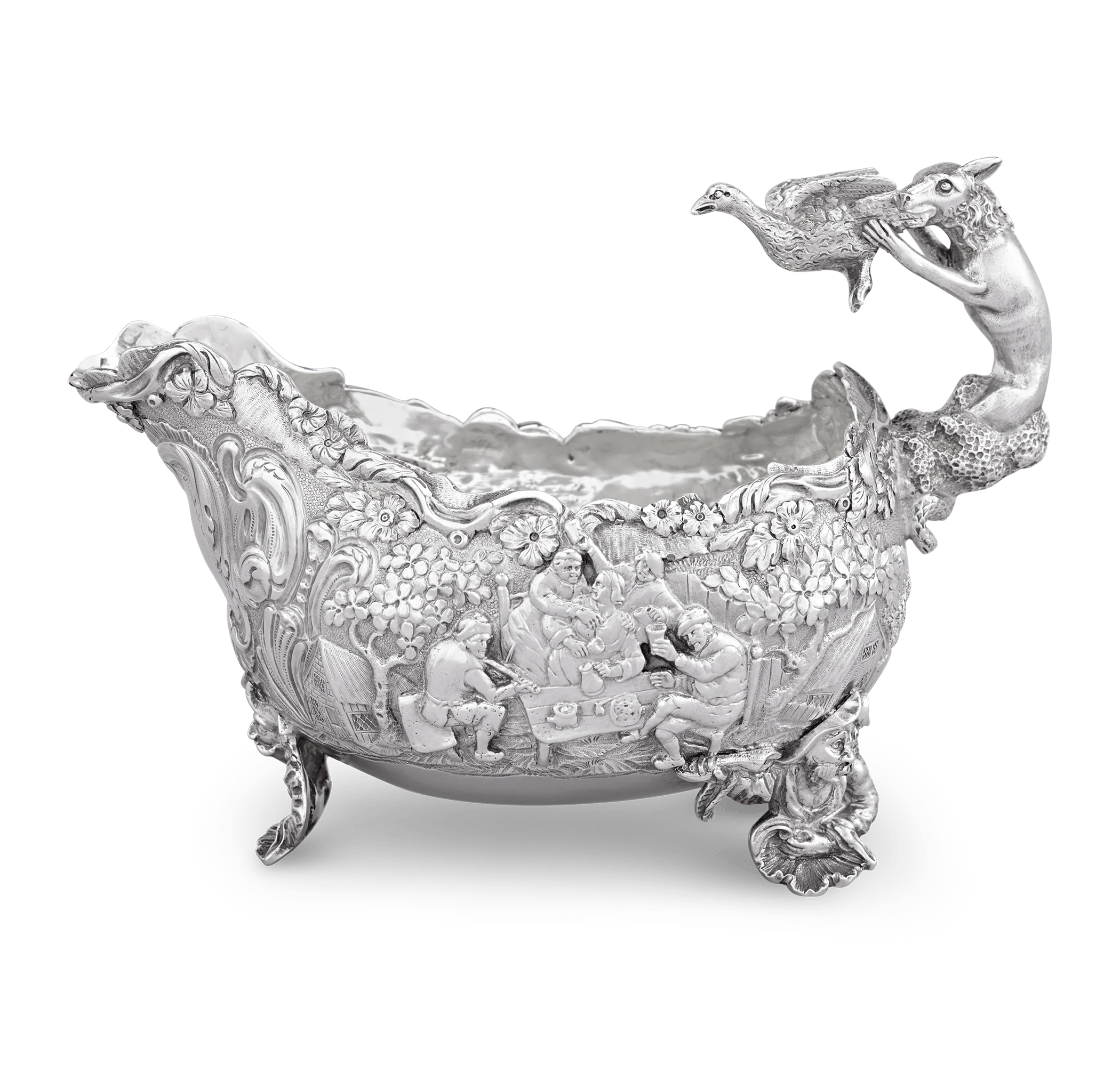 Four Silver Sauceboats by Edward Farrell - Image 5
