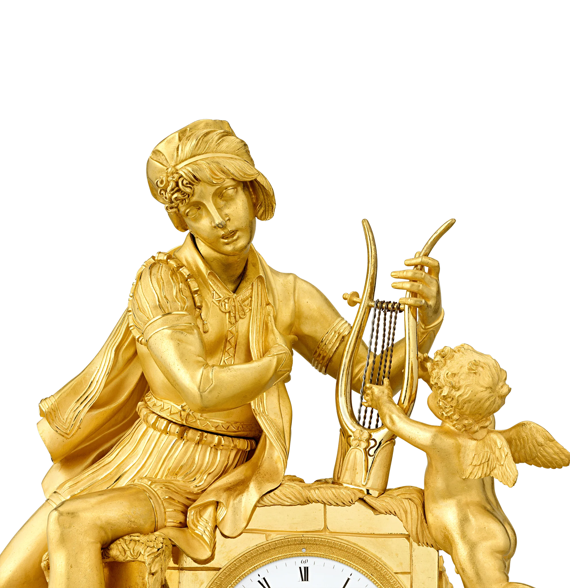 French Empire Troubadour Mantel Clock - Image 3