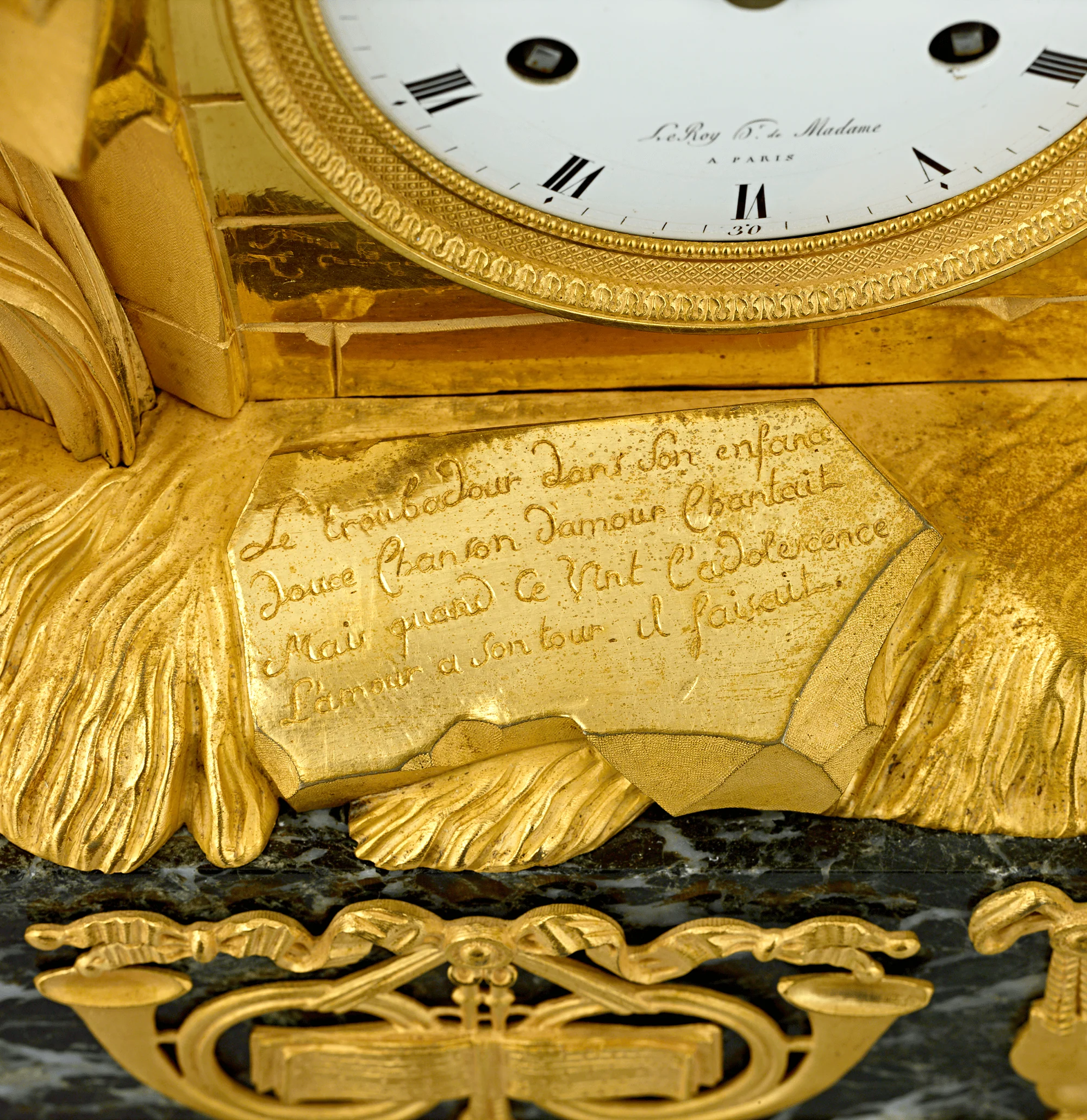 French Empire Troubadour Mantel Clock - Image 4