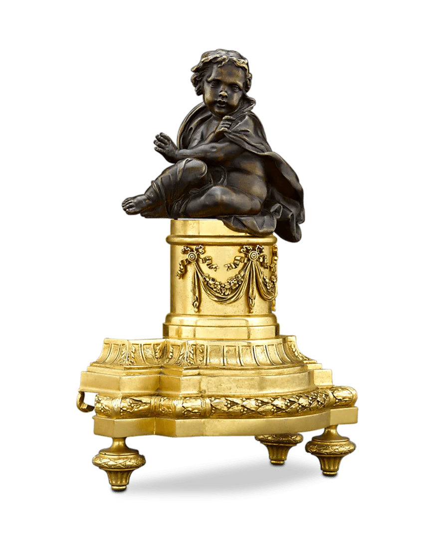 French Louis XVI-Style Bronze Chenets - Image 4
