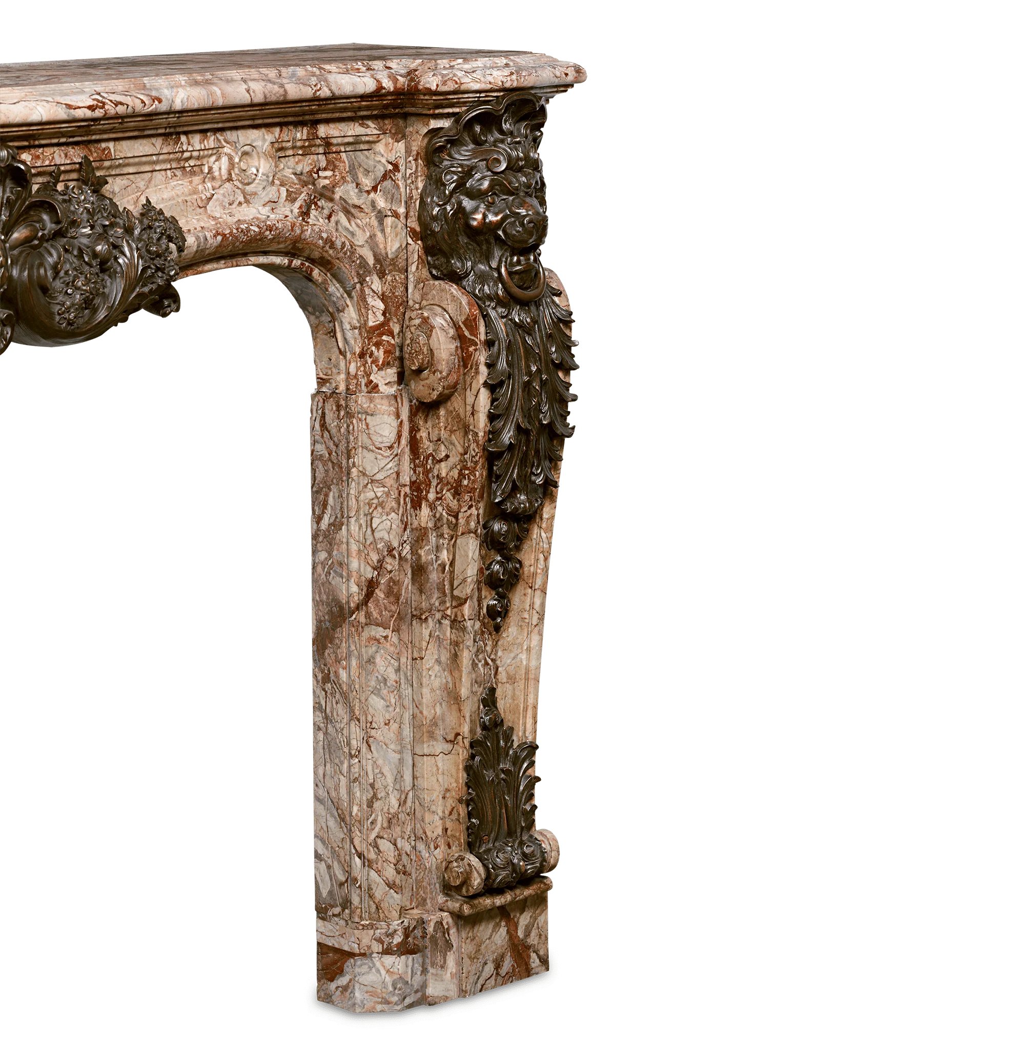 French Marble and Bronze Mantel - Image 5