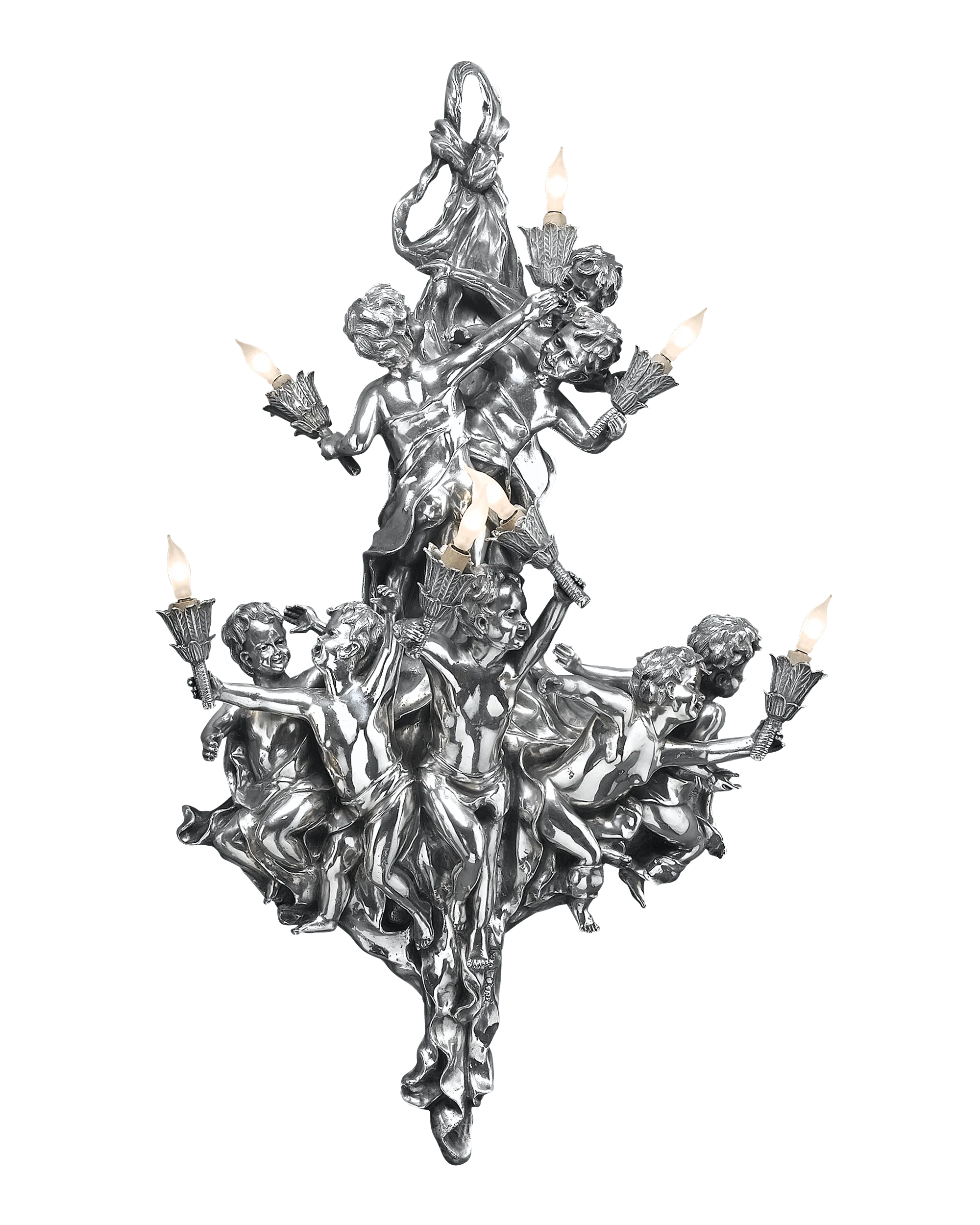 French Silverplate Bronze Sconces - Image 3