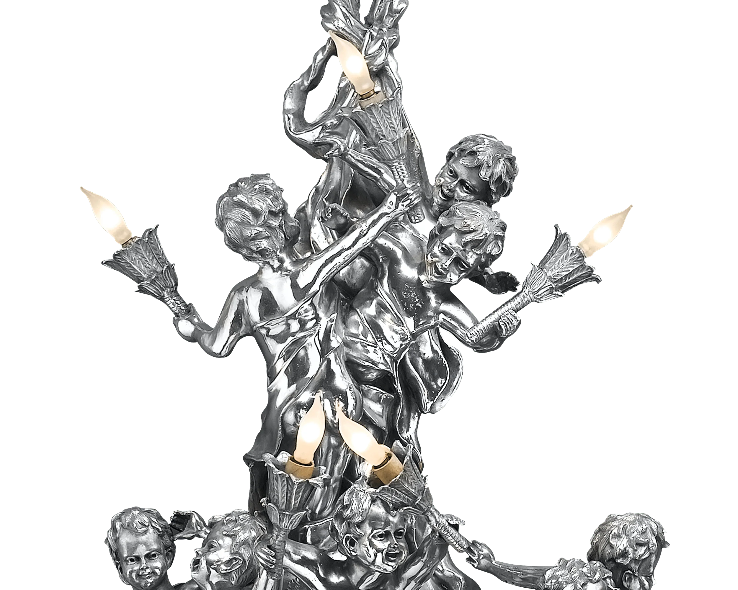 French Silverplate Bronze Sconces - Image 4