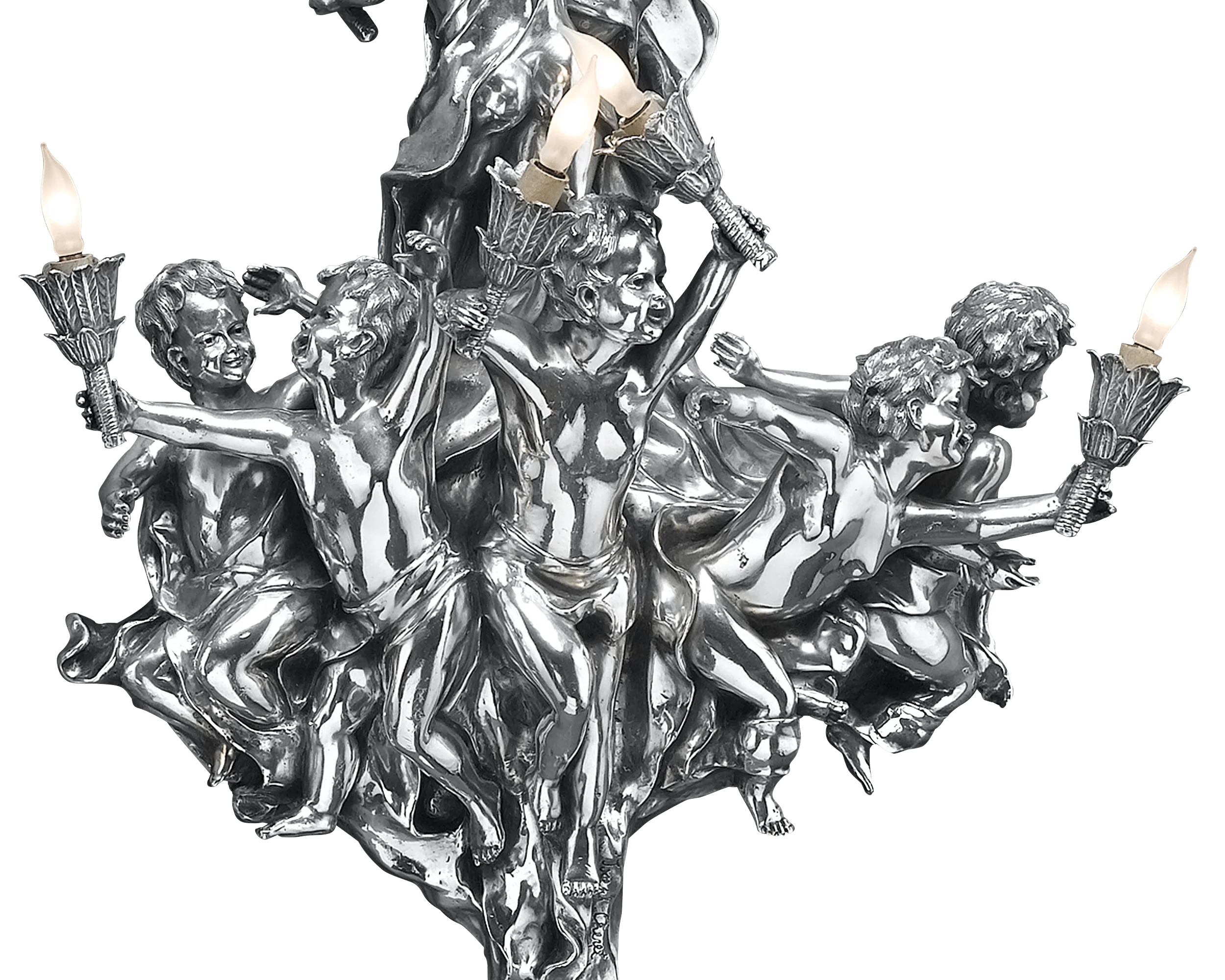 French Silverplate Bronze Sconces - Image 5