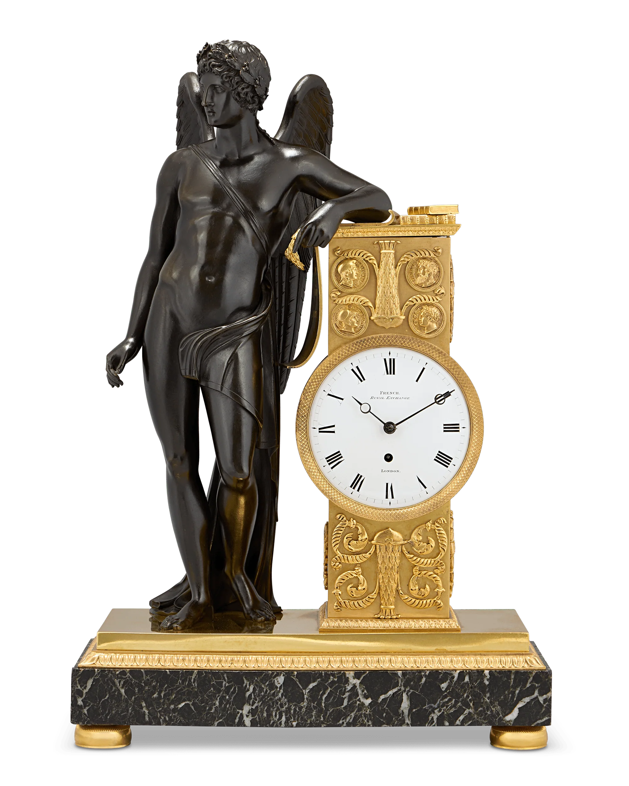 Genius of the Arts Mantel Clock by James Moore French