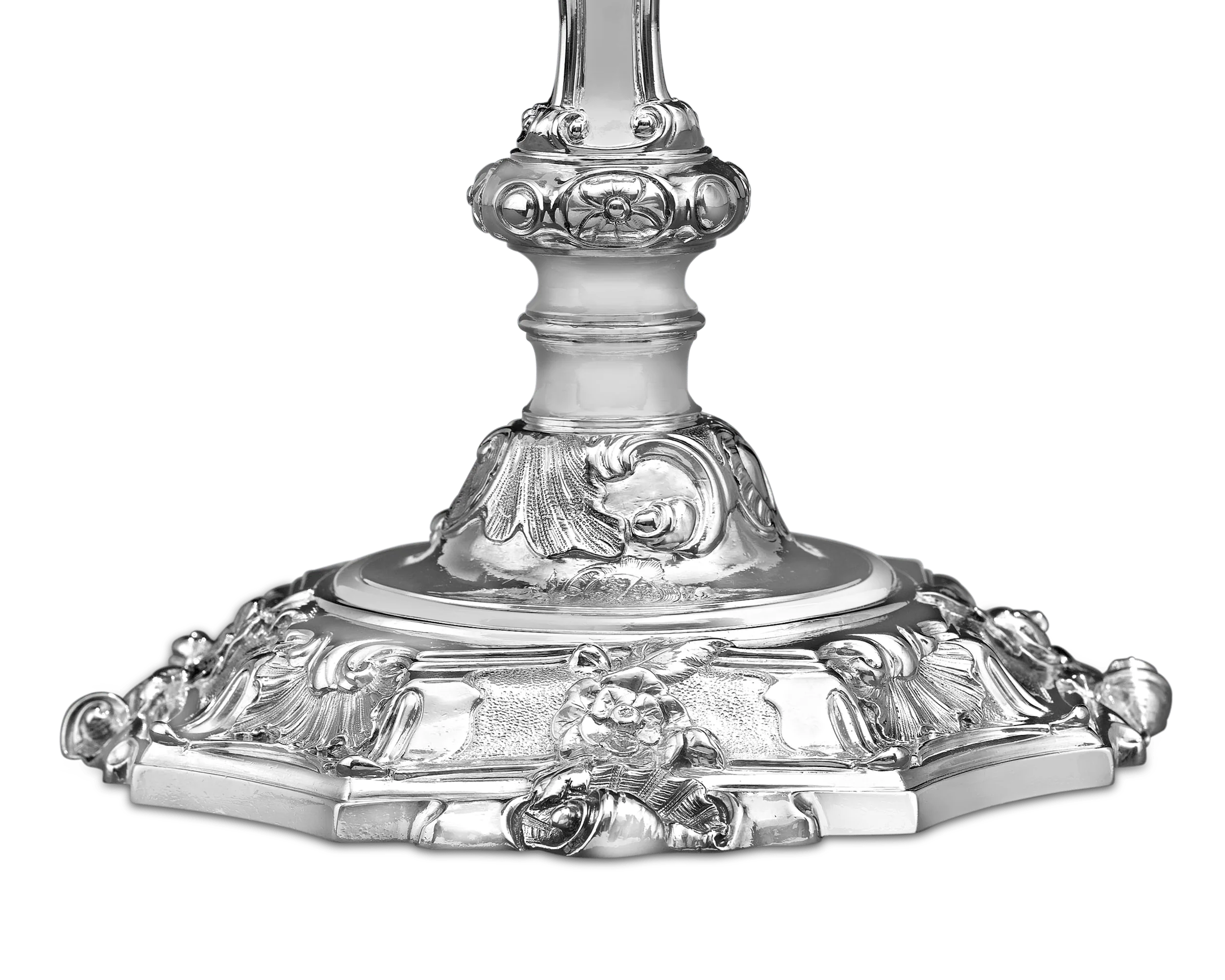 George II Silver Candlesticks by Paul de Lamerie - Image 4