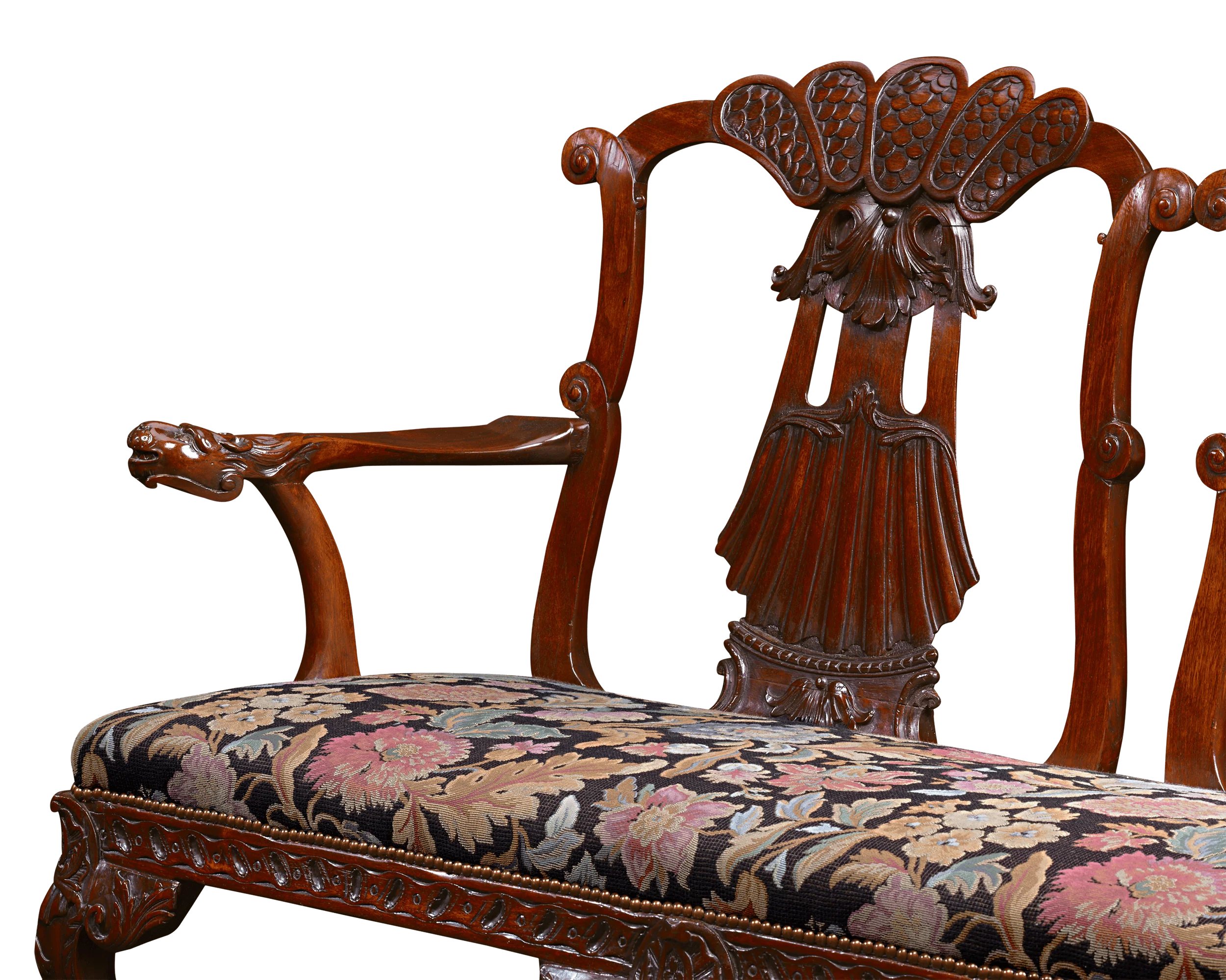 George II-Style Mahogany Double Chair Settee - Image 3