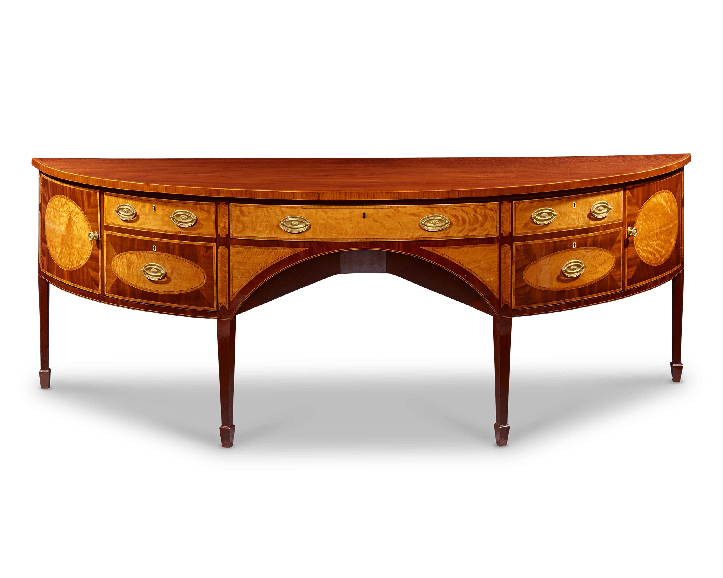 George III Mahogany and Satinwood Sideboard - Image 2