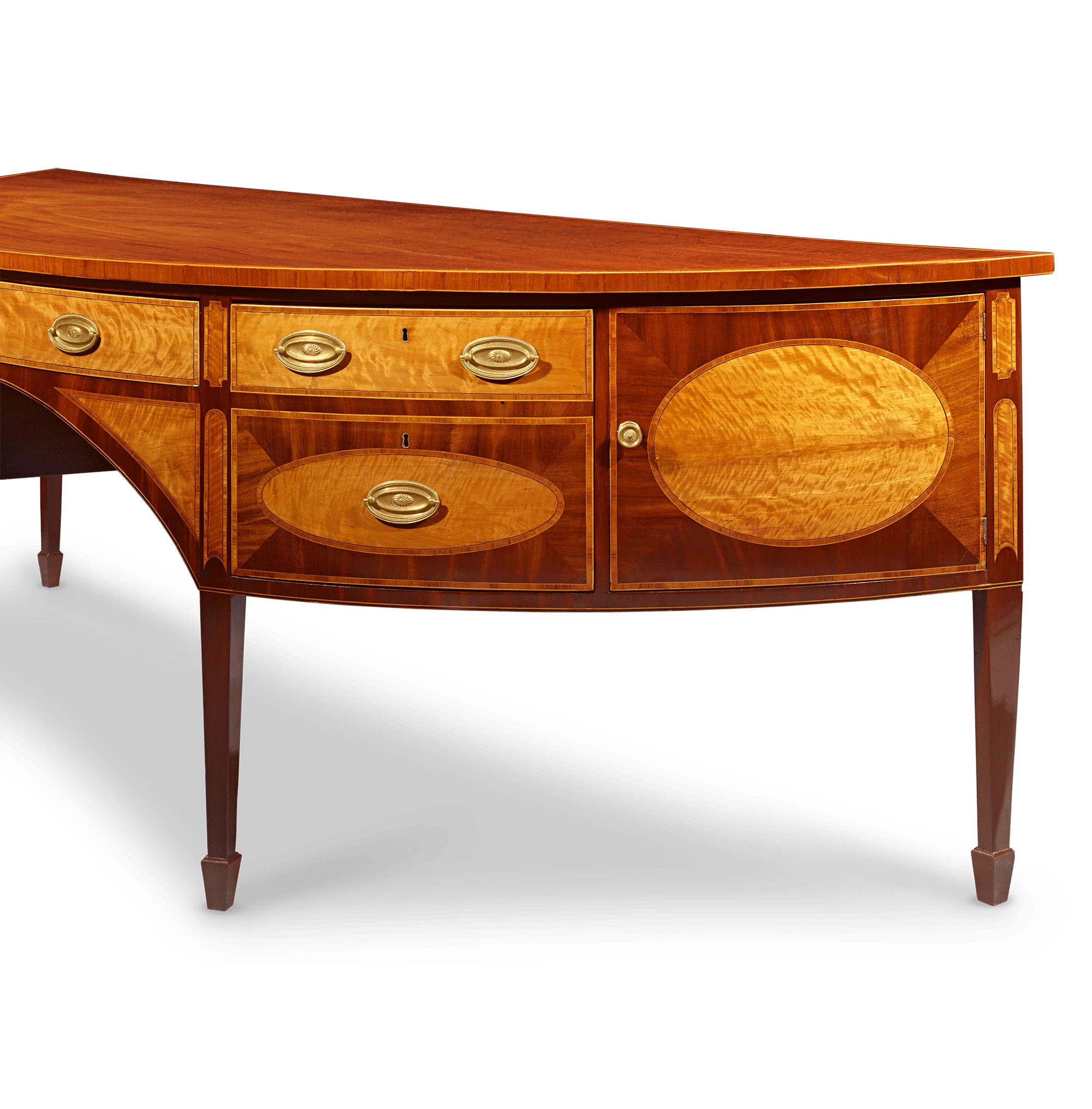 George III Mahogany and Satinwood Sideboard - Image 4