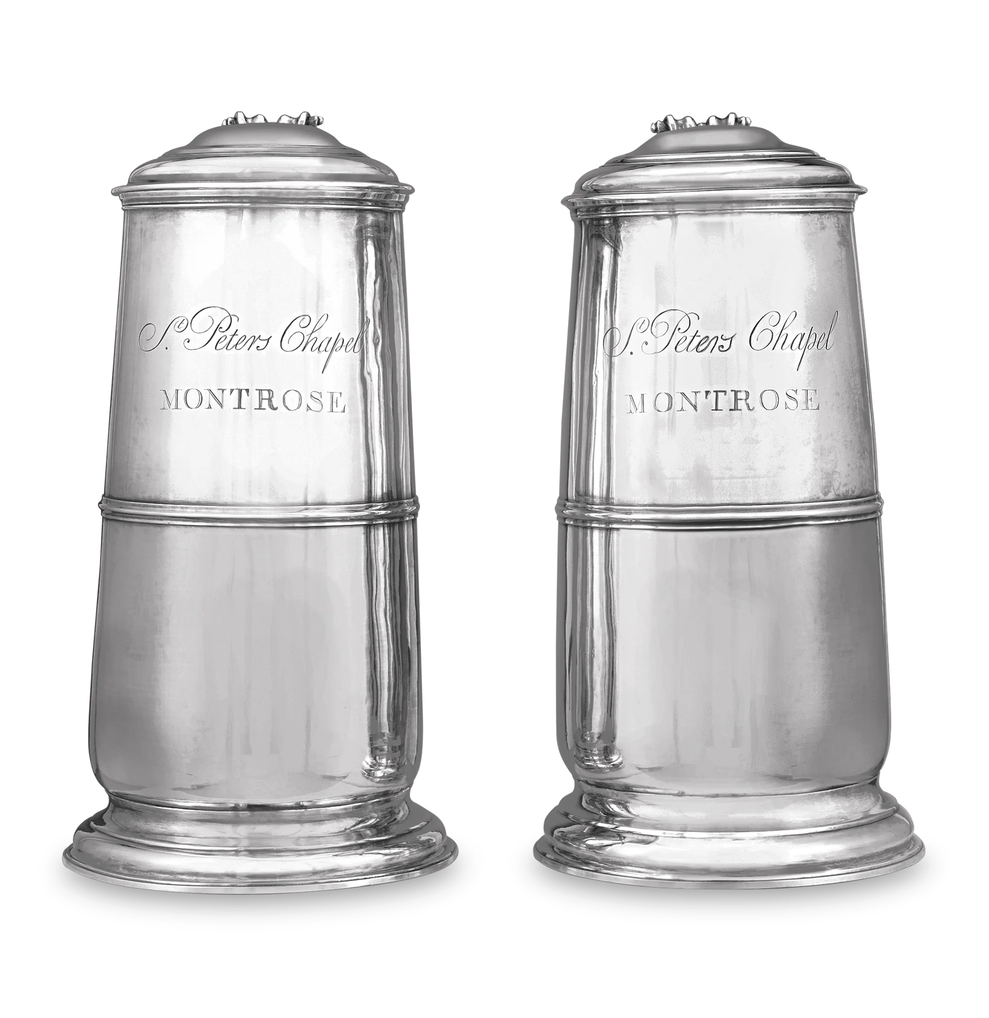 George III Silver Pair of Scottish Flagons - Image 2