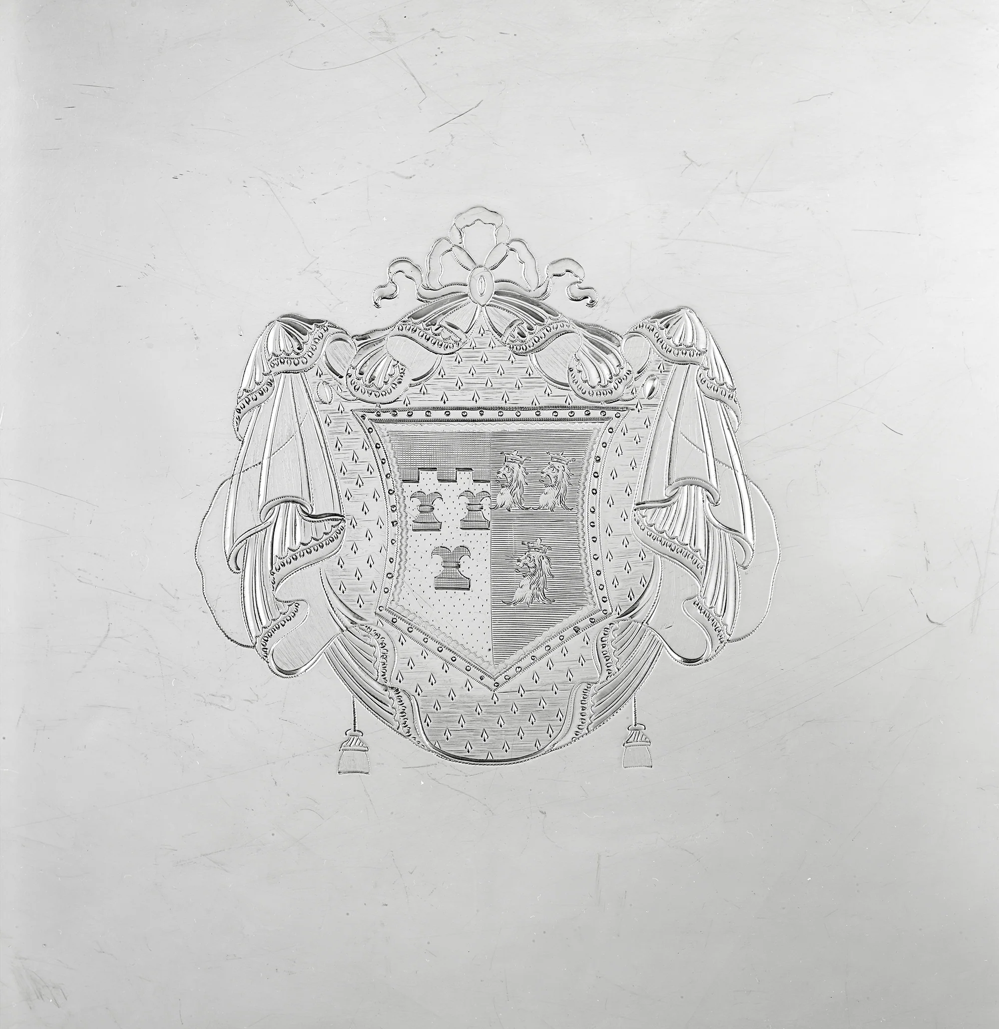 Georgian Silver 
Octagonal Tray by Thomas Hannam and John Crouch - Image 3