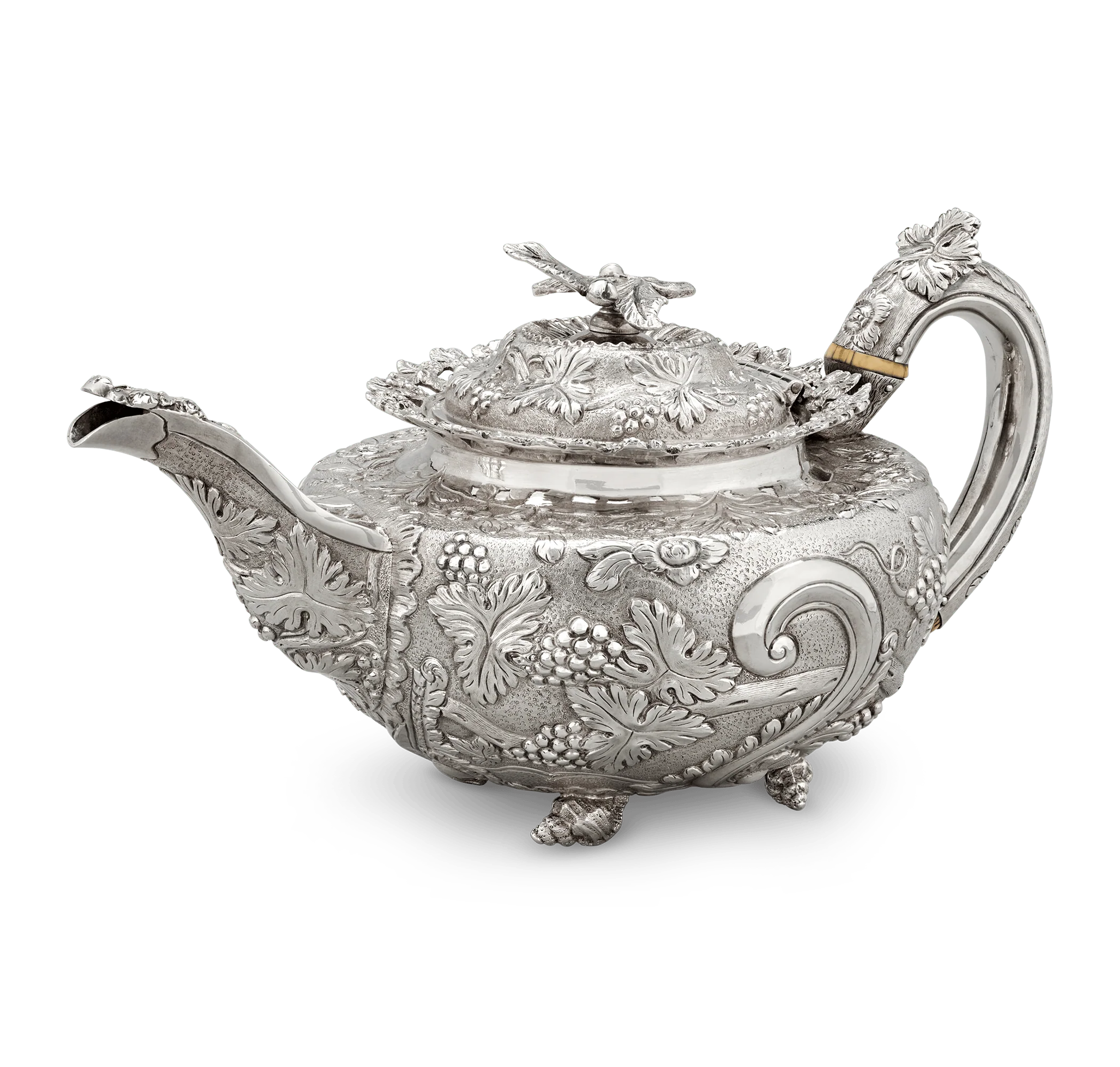 Georgian Silver Three-Piece Tea Set by John Bridge - Image 2