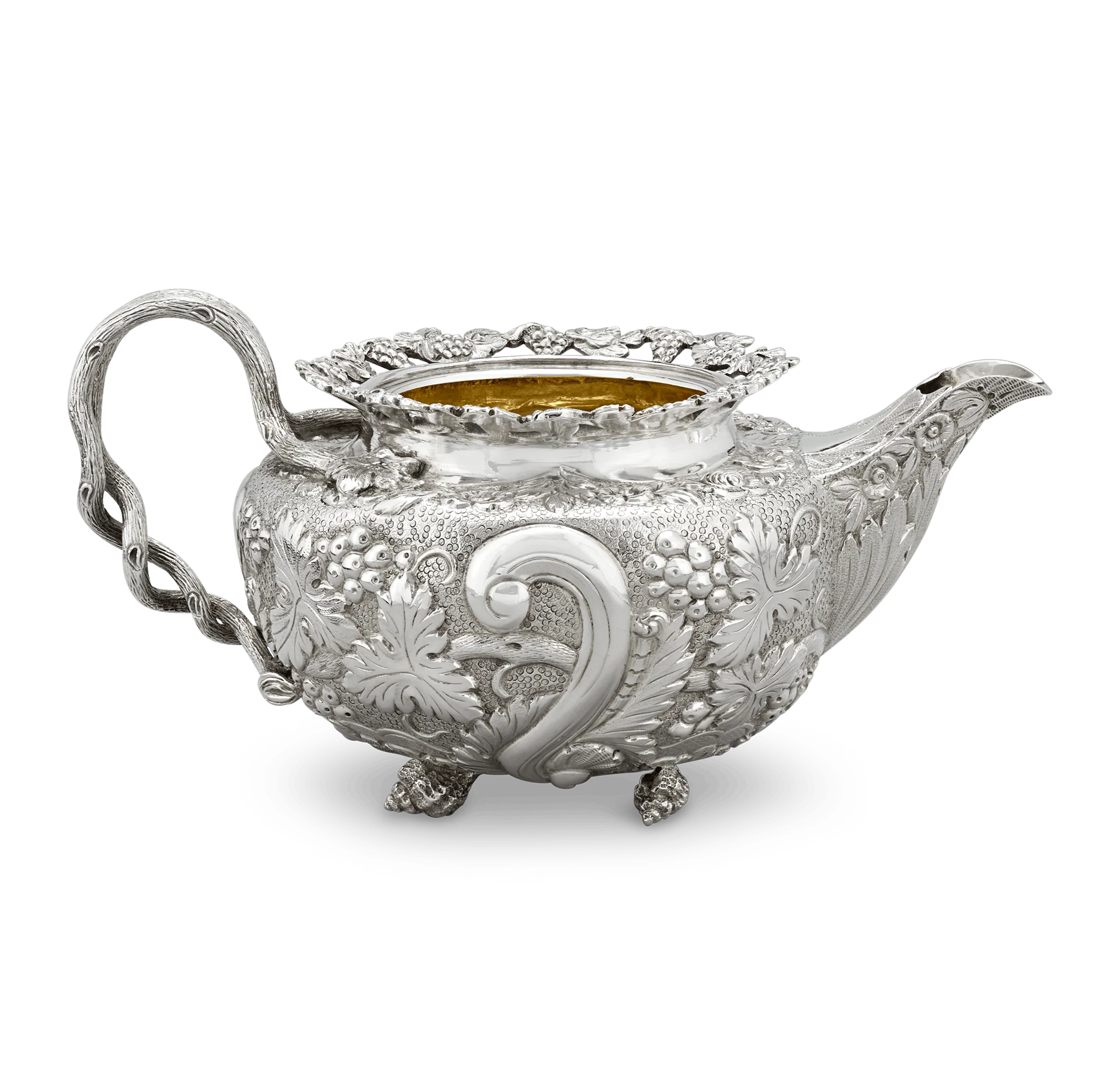 Georgian Silver Three-Piece Tea Set by John Bridge - Image 3