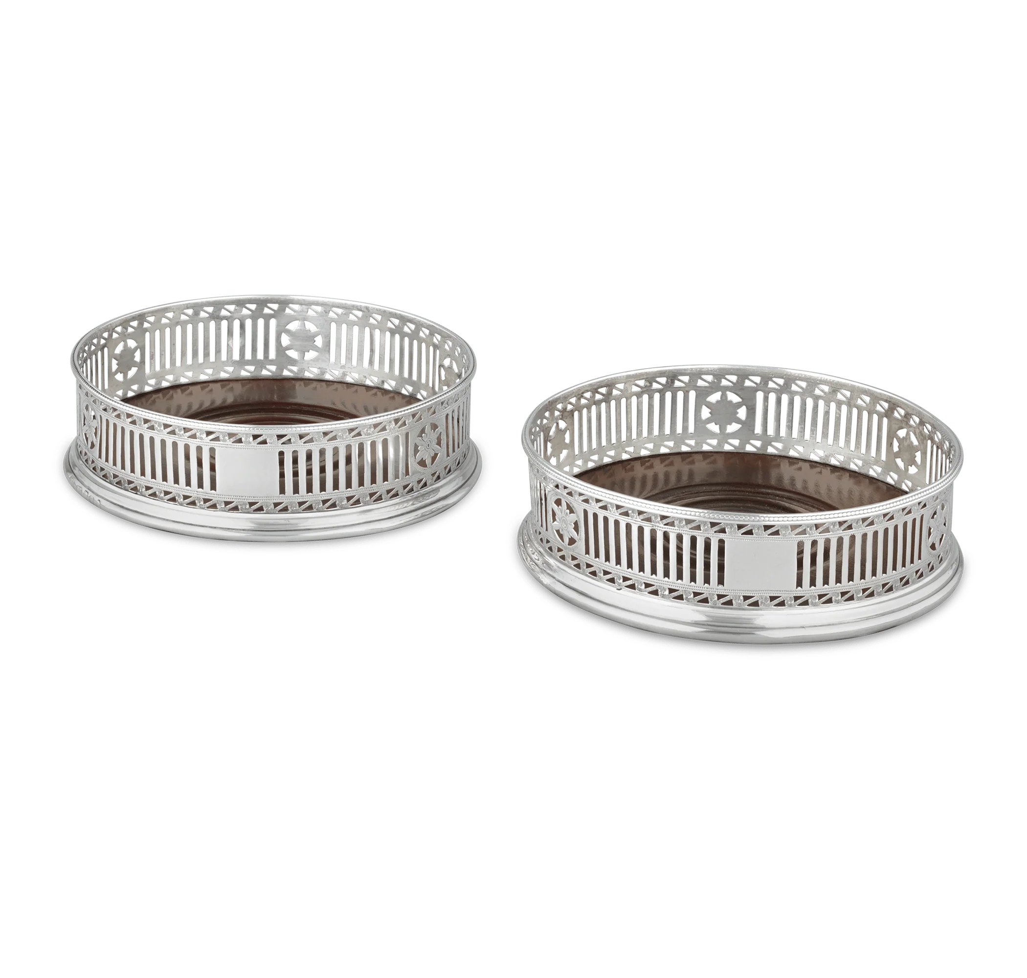 Georgian Silver Wine Coasters by Hester Bateman