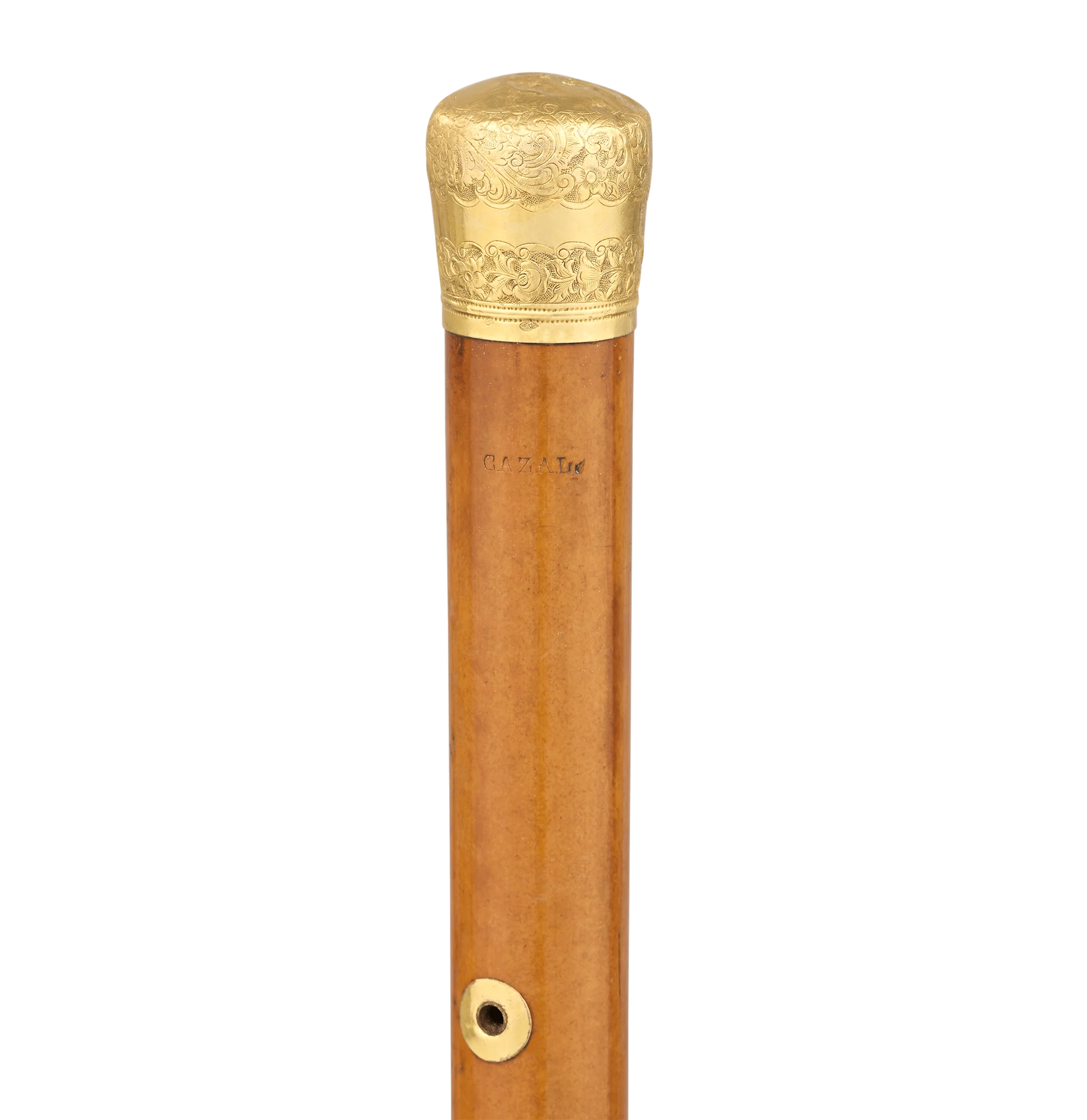 Gilt Knob Wooden Cane