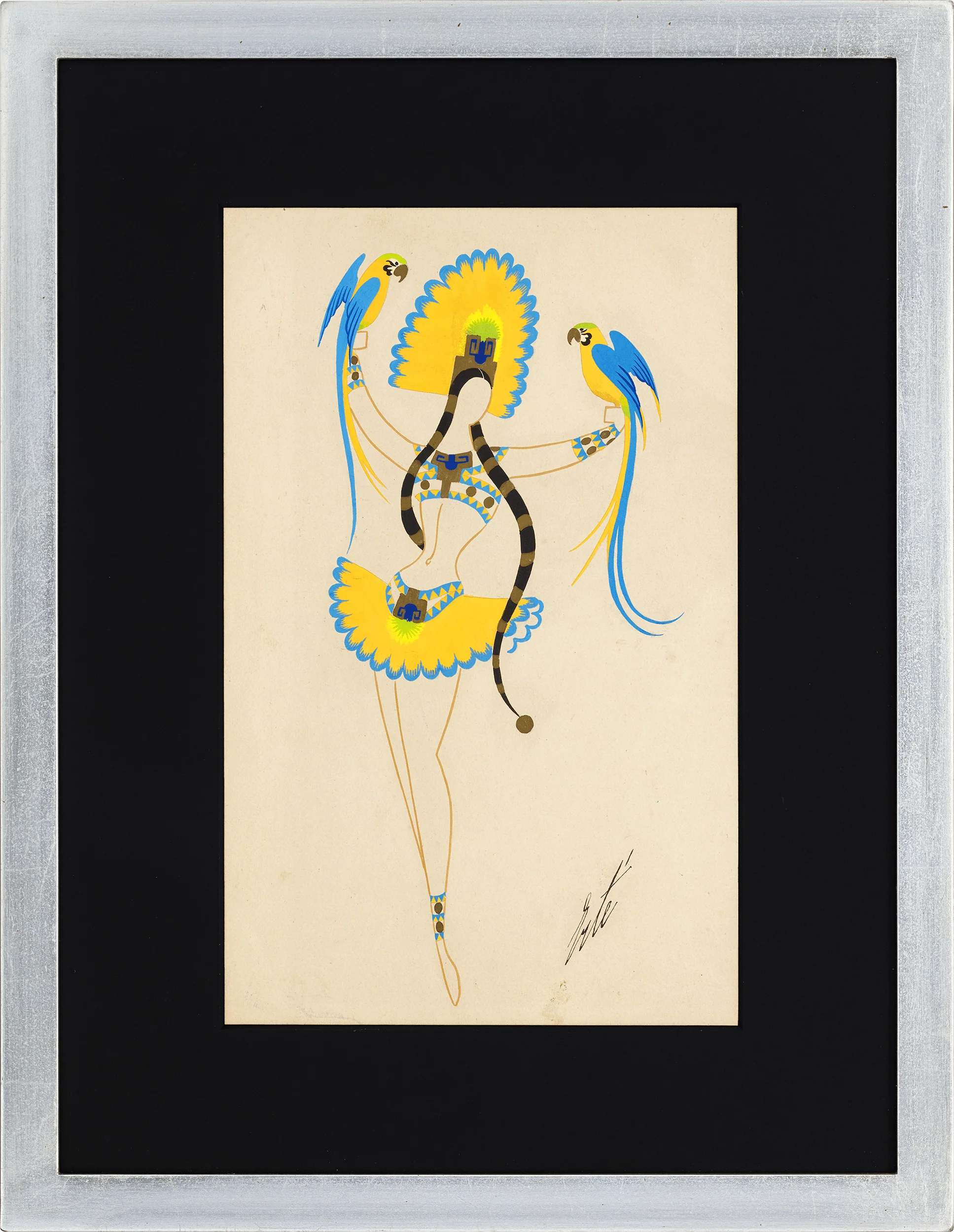 Grand ara bleu et jaune by Erté - Image 2