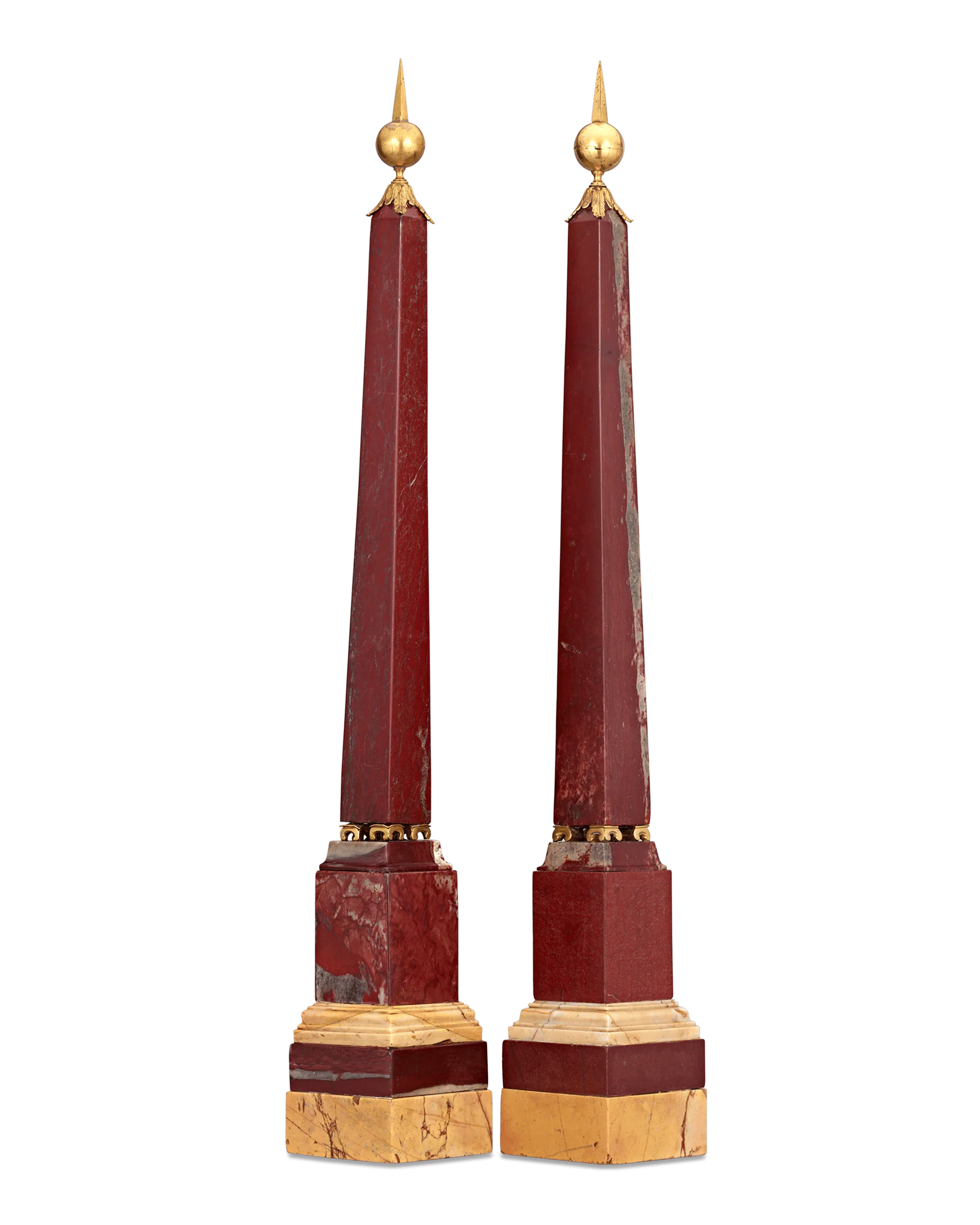 Grand Tour Marble and Ormolu Obelisks - Image 2