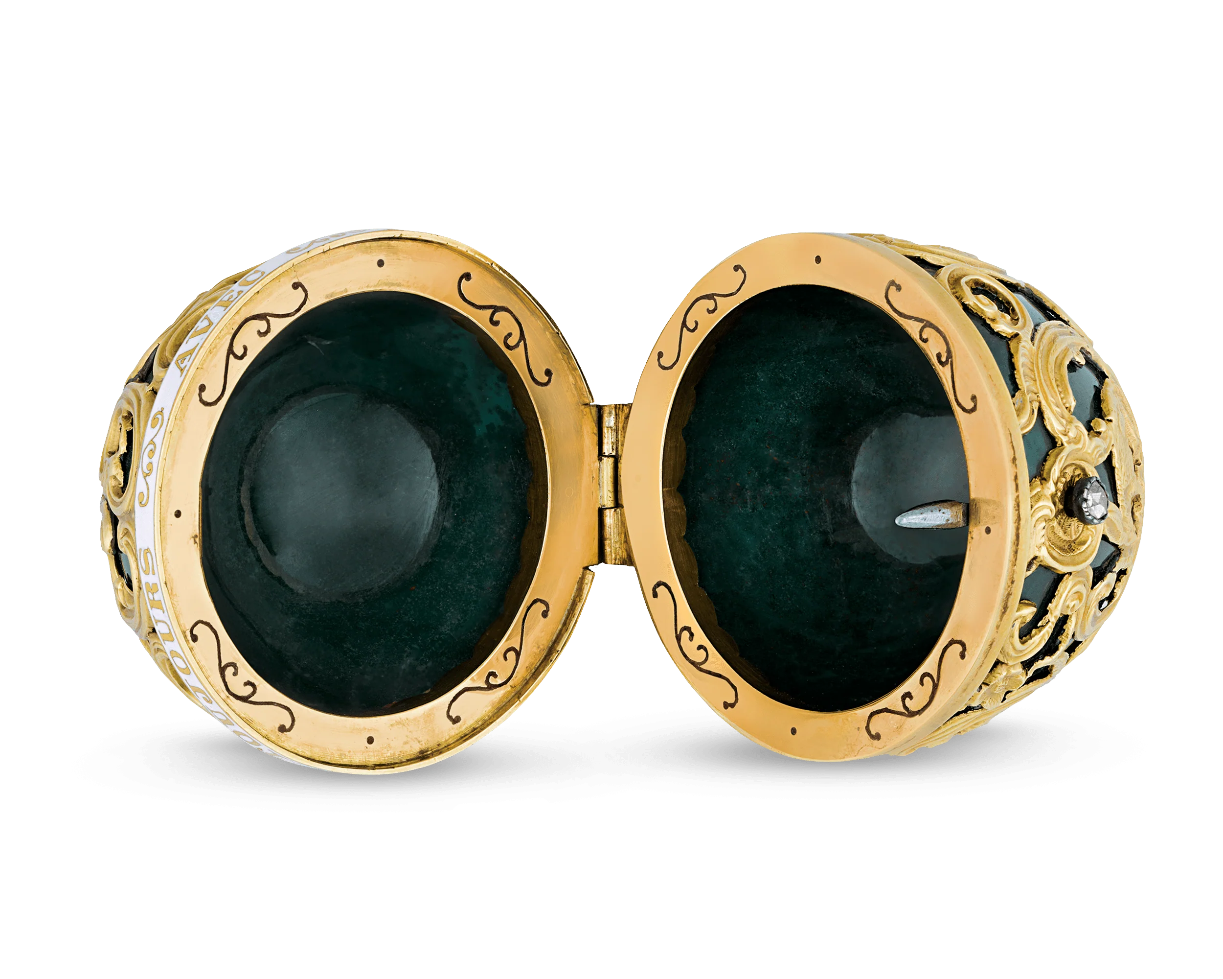 Green Jasper and Gold Egg Snuff Box - Image 2