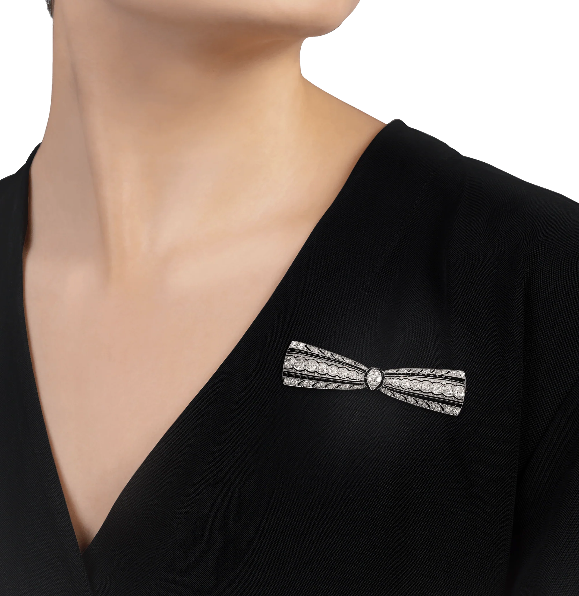 Greenleaf & Crosby Diamond and Platinum Pendant Brooch - Image 3