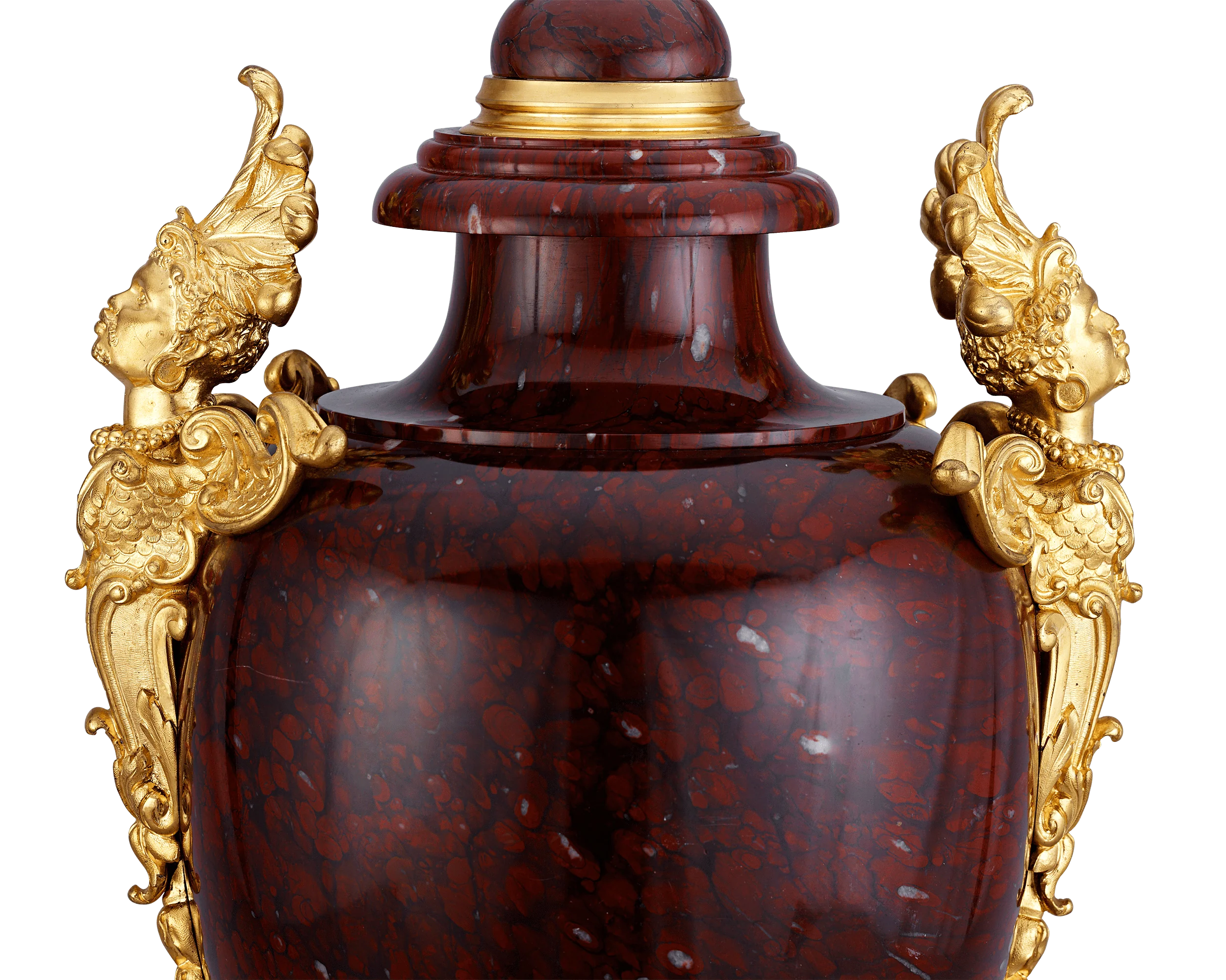 Griotte Rouge Vases attributed to Charles-Henri-Joseph Cordier - Image 3