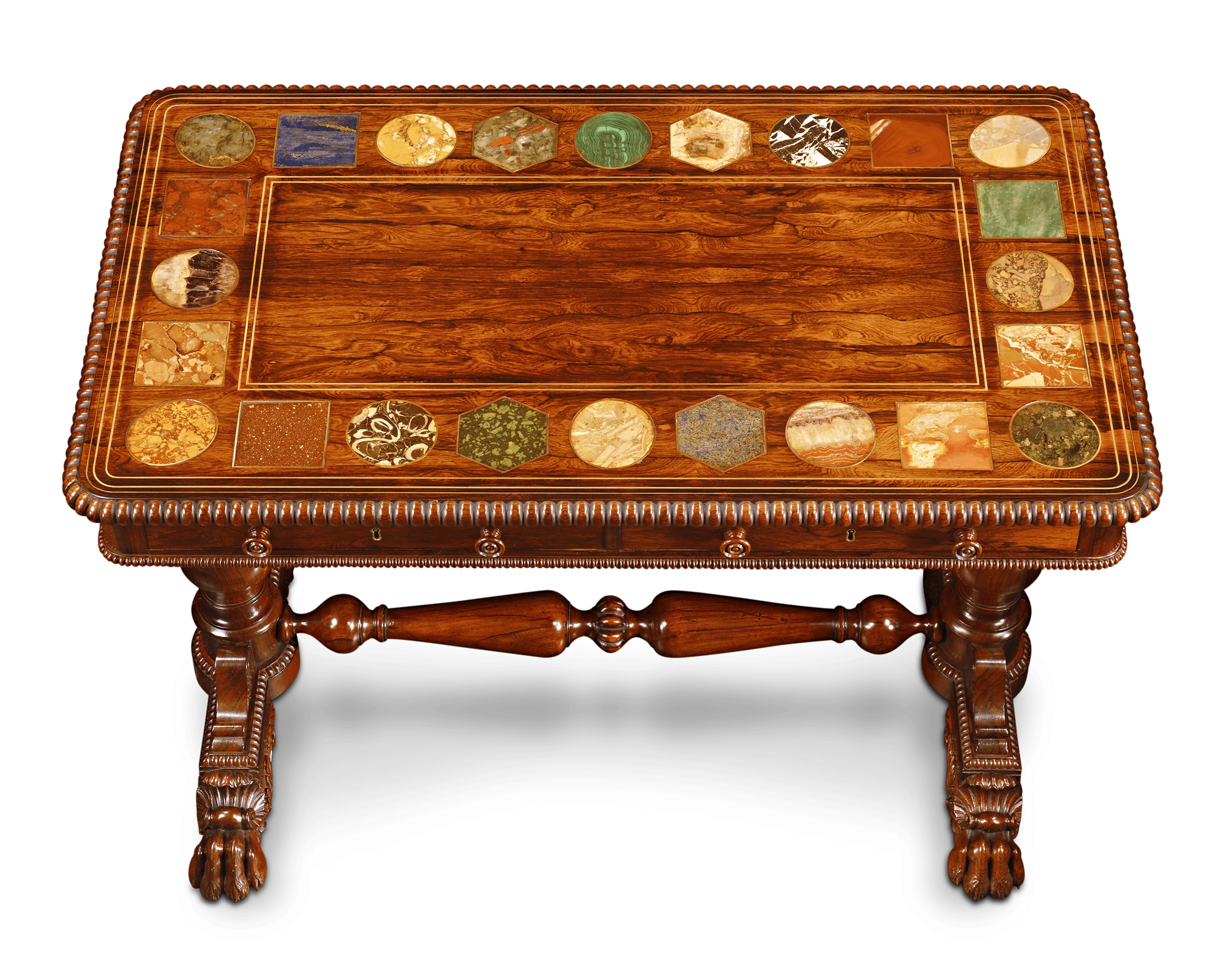 Hardstone and Rosewood Centre Table Attributed To Gillows - Image 2