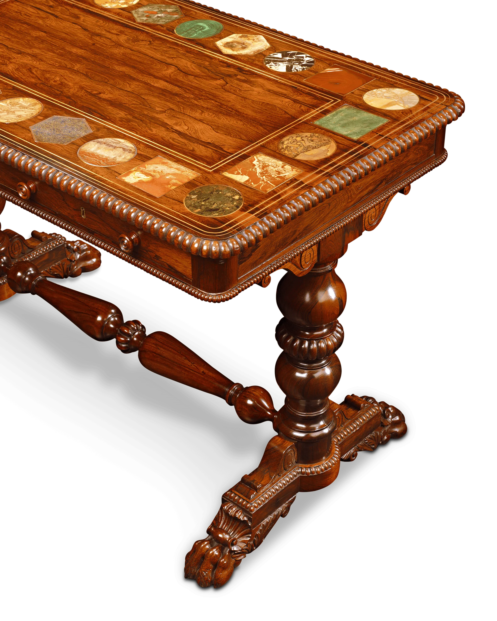 Hardstone and Rosewood Centre Table Attributed To Gillows - Image 3