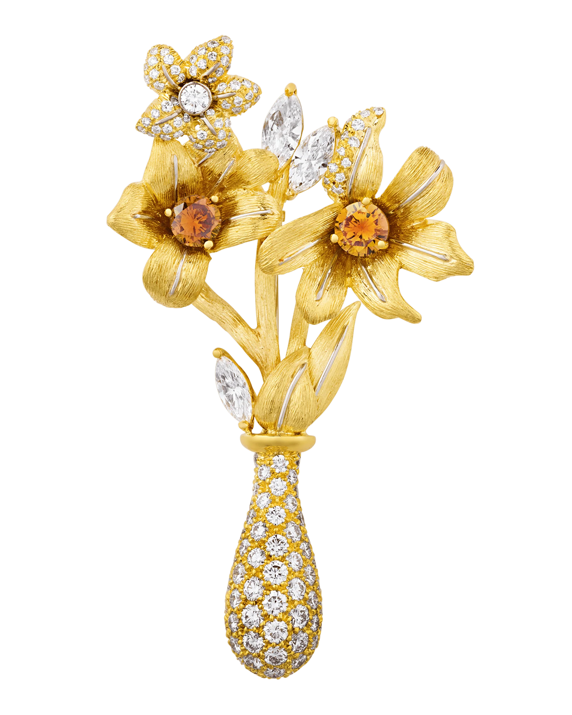 Henry Dunay Diamond Floral Brooch - Image 3