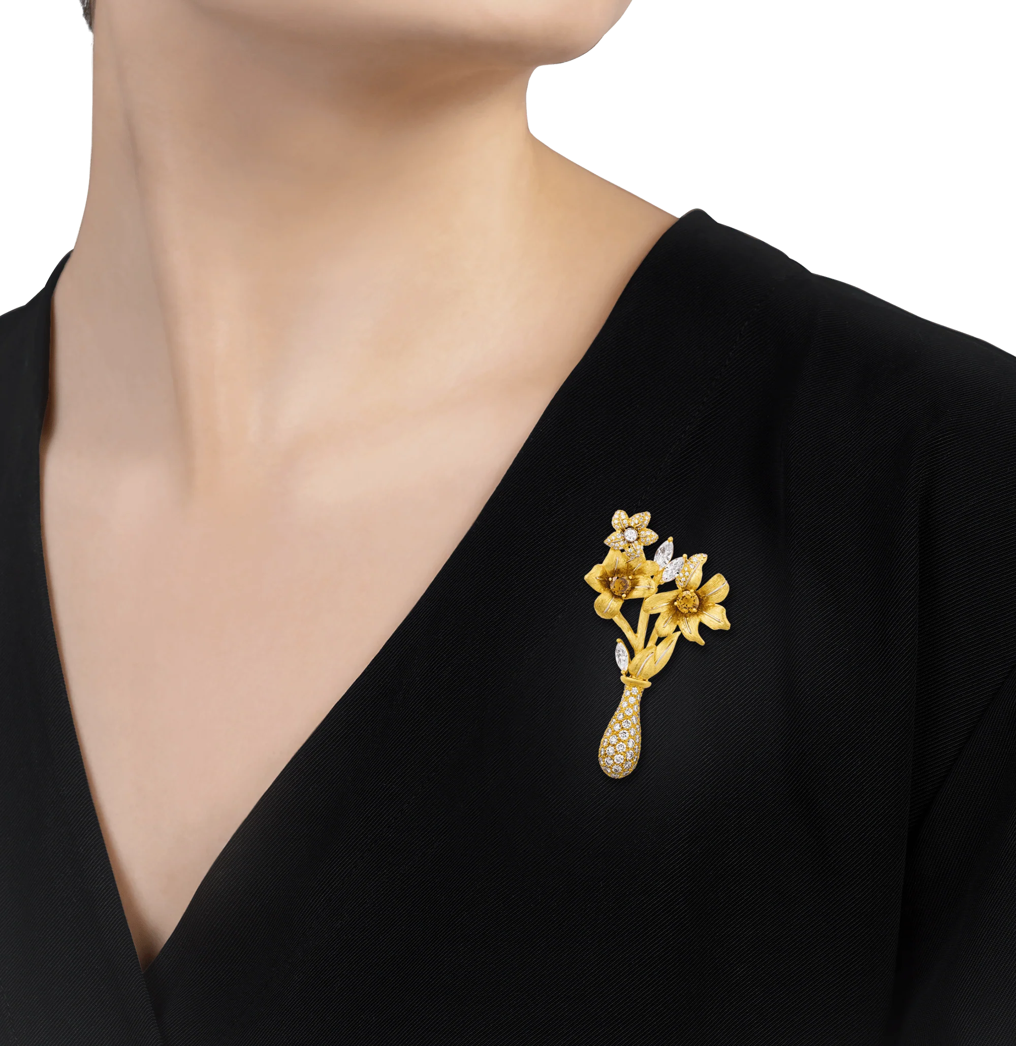 Henry Dunay Diamond Floral Brooch - Image 4