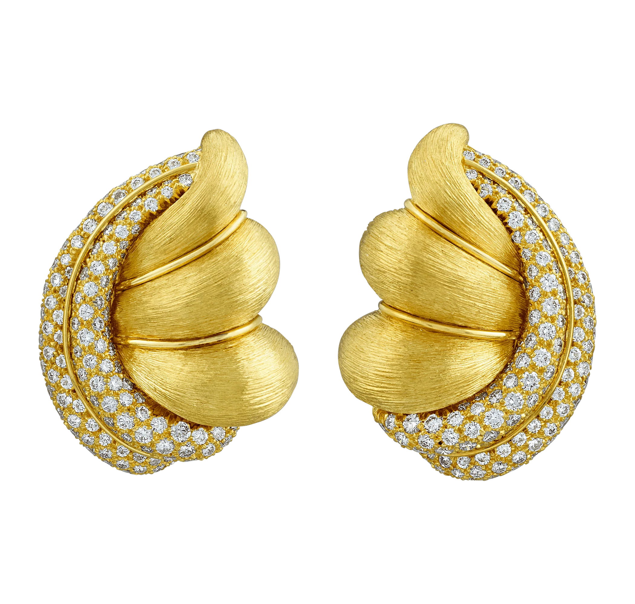 Henry Dunay Gold and Diamond Earrings - Image 3