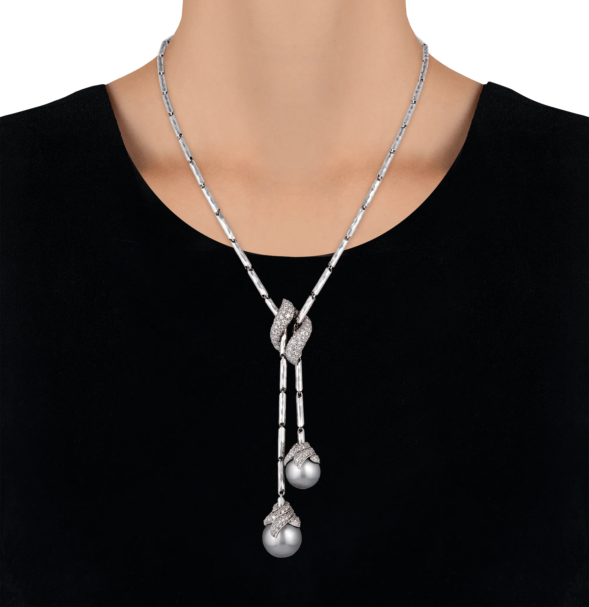 Henry Dunay Tahitian Pearl and Pavé Diamond Necklace - Image 2