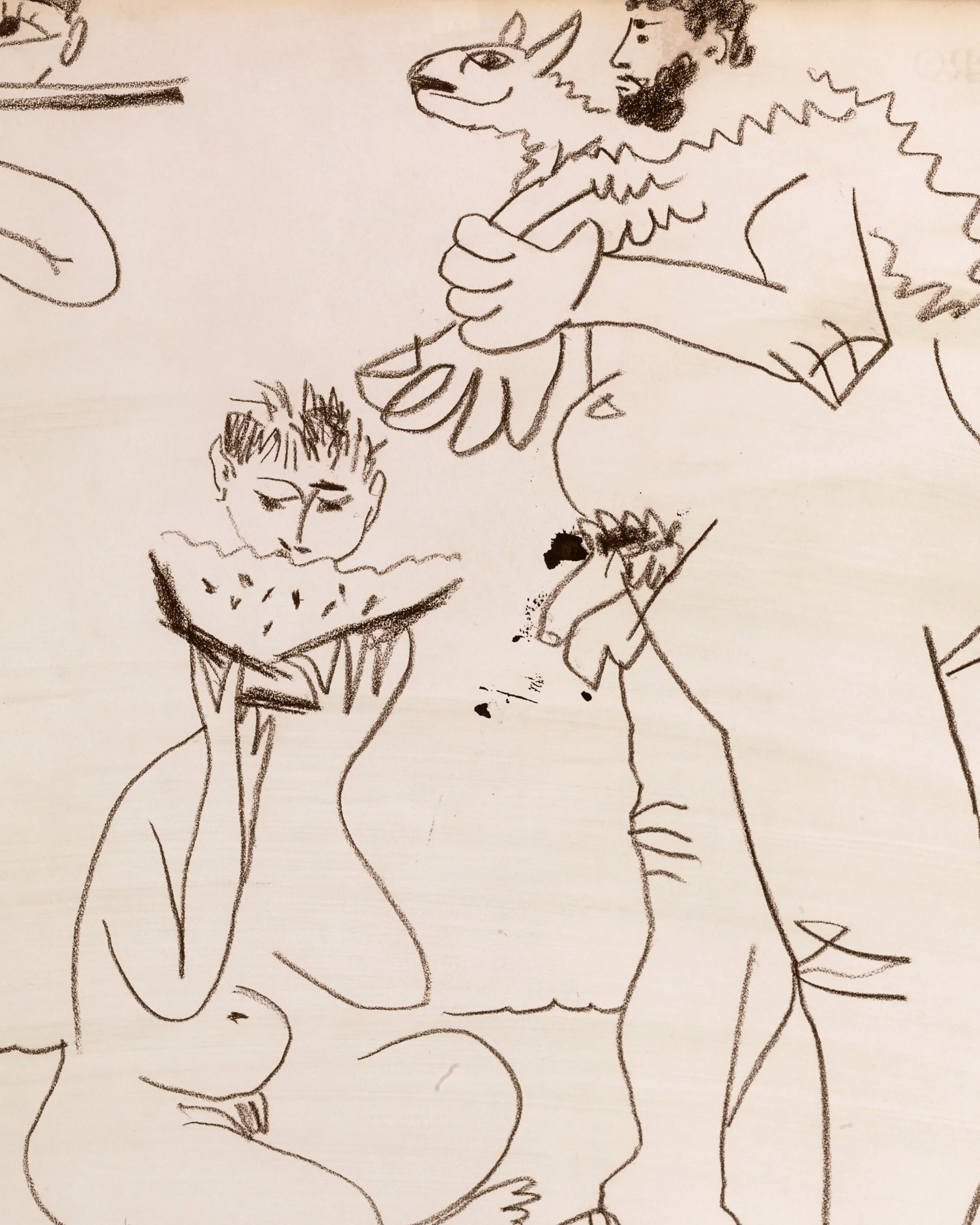 Homme à l'agneau, mangeur de pastèque et flûtiste by Pablo Picasso - Image 3