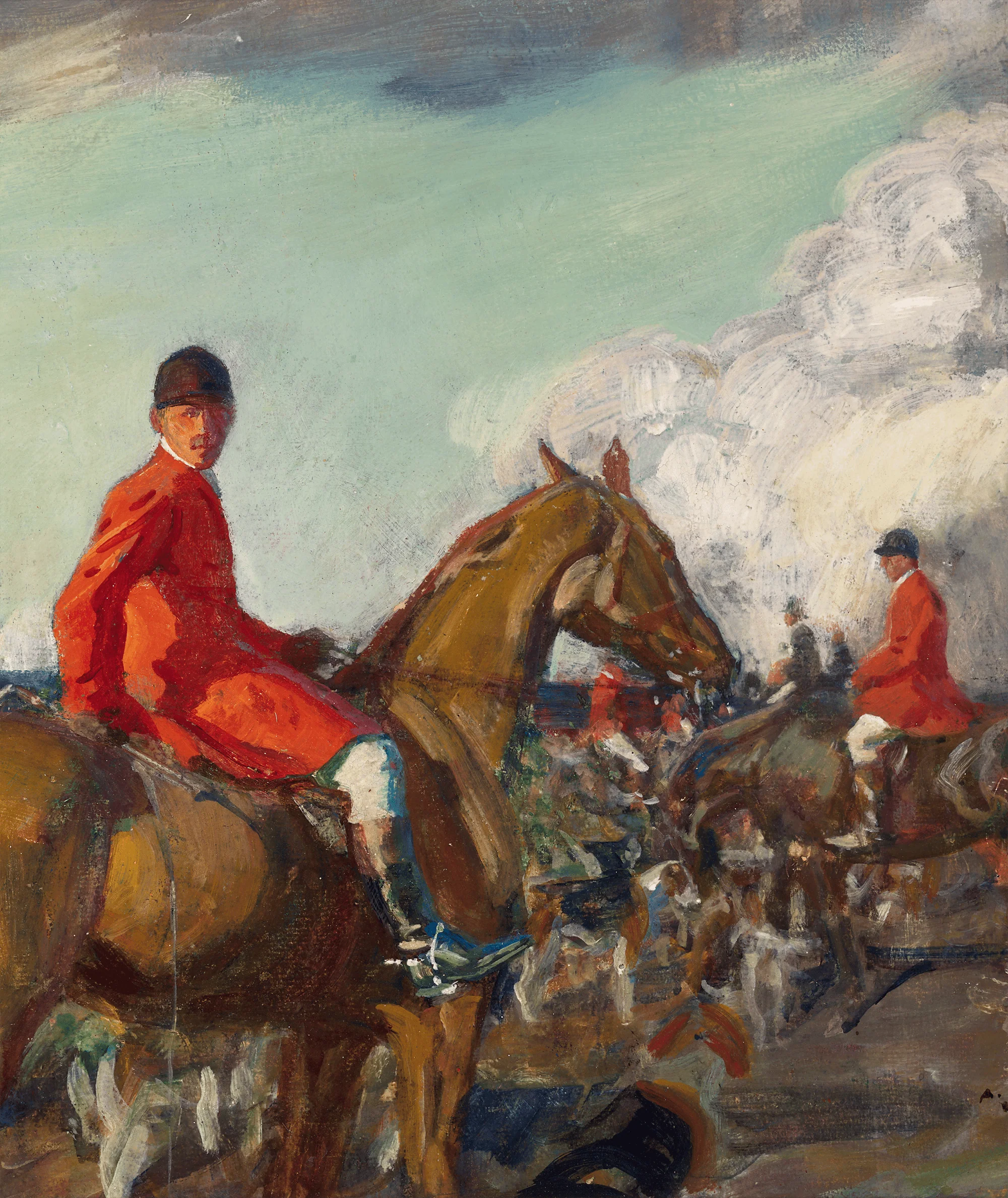 Hunting Scene by Sir Alfred J. Munnings - Image 3