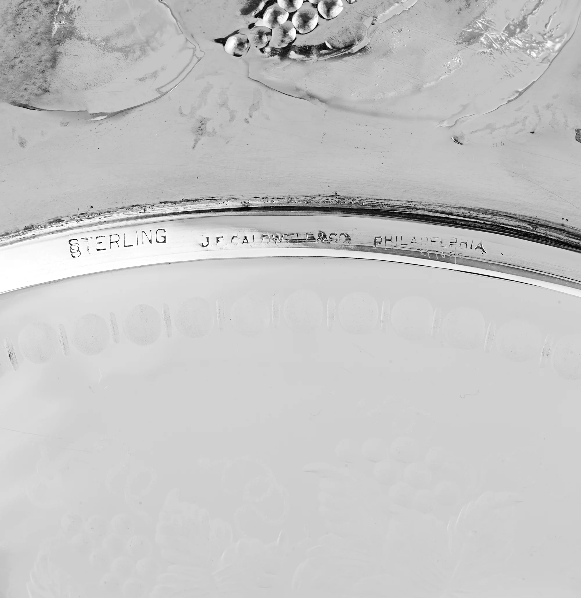 Intaglio Tray with Bacchus and Sterling Silver Trim by Sinclaire & Co. - Image 3